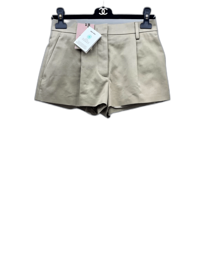 Prada Miu Miu Classic Khaki Casual Shorts -2505 Size 35" - 1 Thumbnail