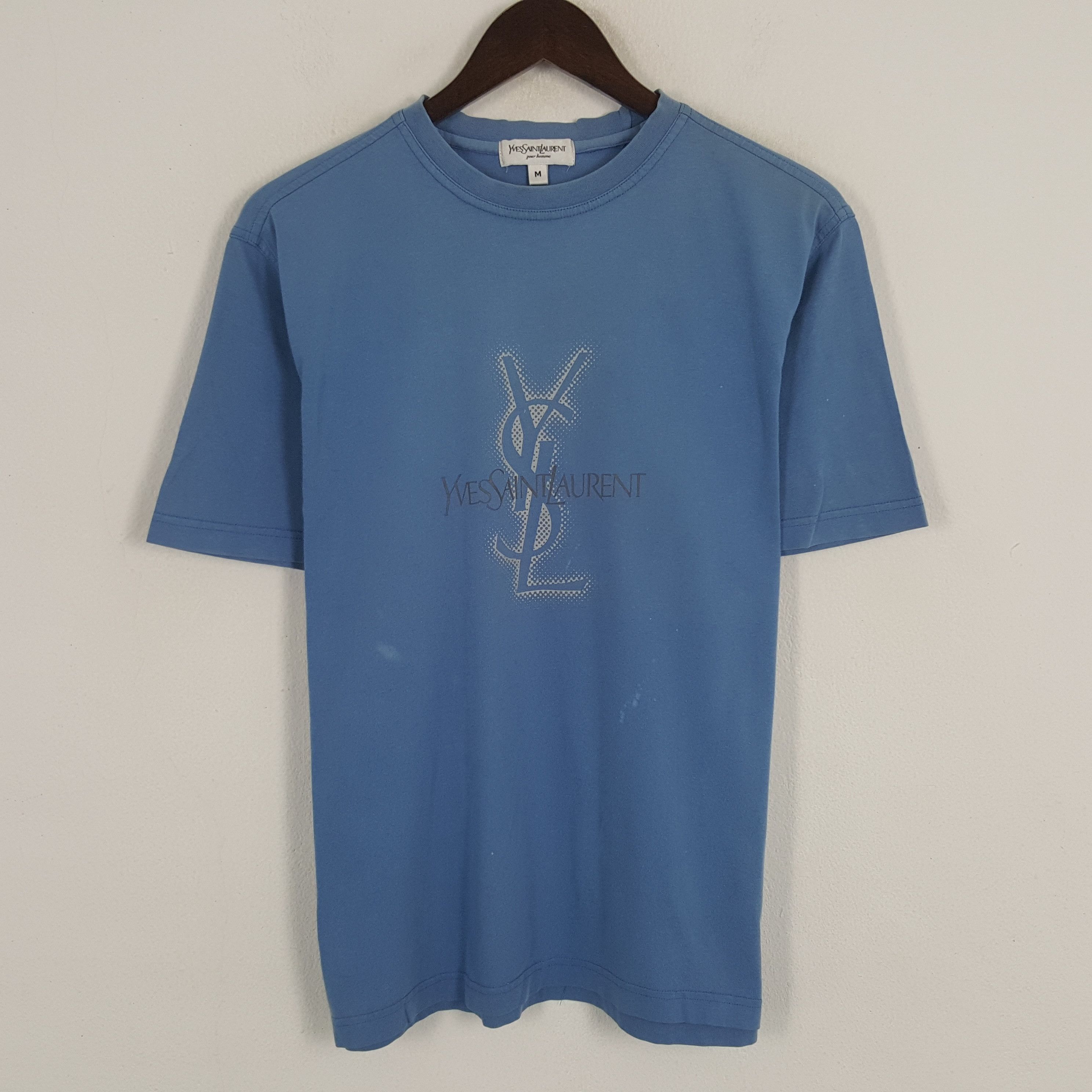 Vintage × Yves Saint Laurent Vintage Yves Saint Laurent Logo Tshirt Size US L / EU 52-54 / 3 - 1 Thumbnail