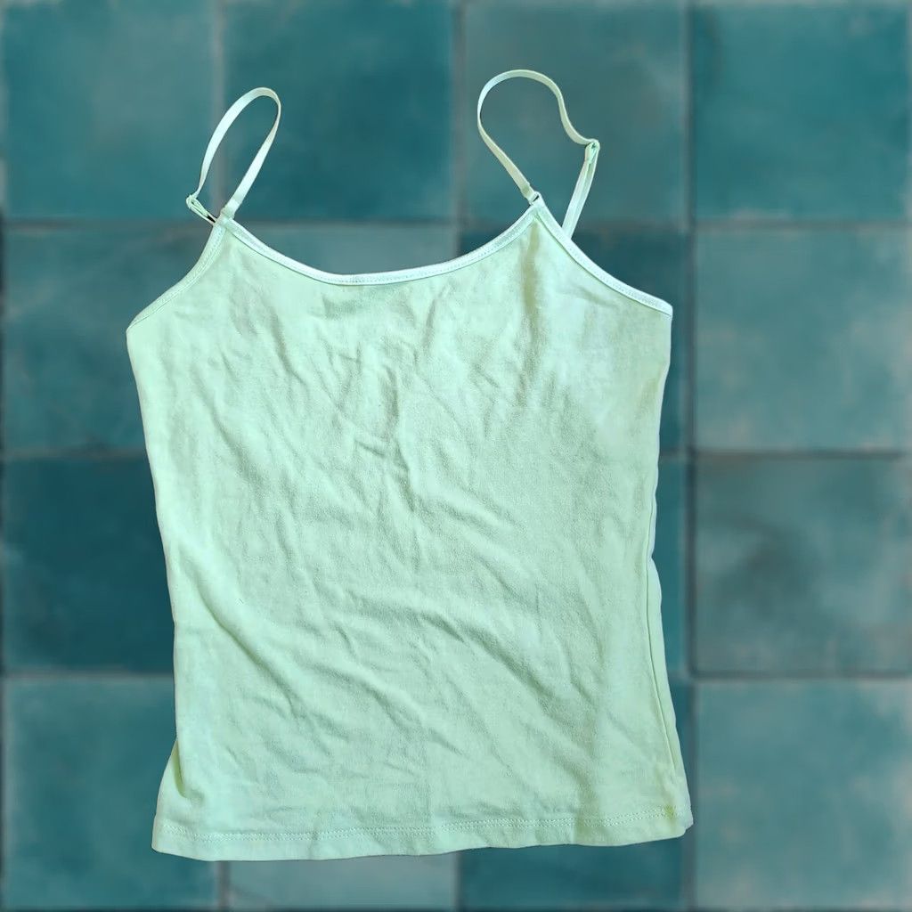 Vintage French Kiss Women's Tank Top Sleeveless Green Small Juniors Regular Fit Pullover Solid Lightweight Easy Care Size S / US 4 / IT 40 - 1 Thumbnail