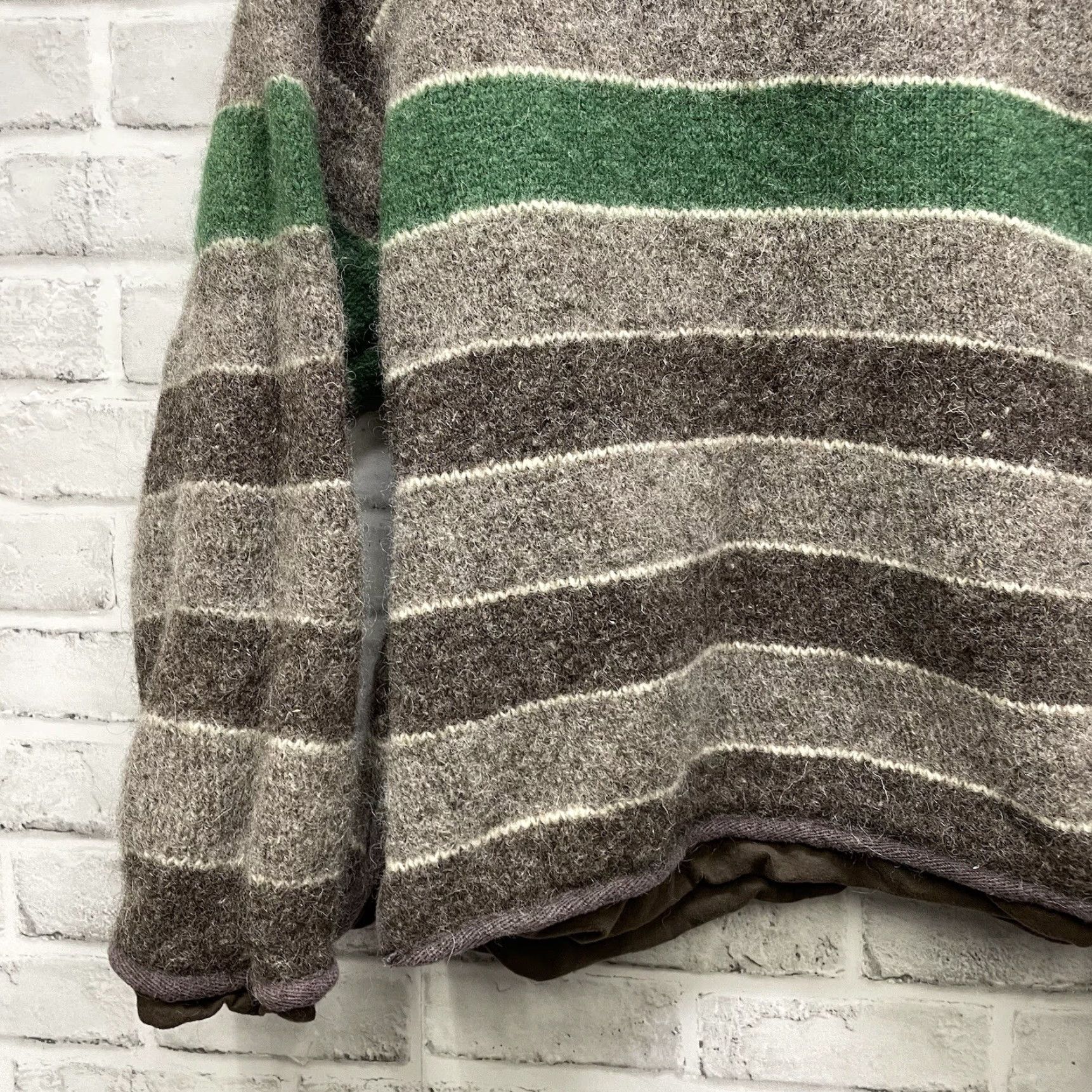 Vintage Laundromat Mens Size S Brown Striped Heavy Wool Jacket Half Zip-Up Overcoat Nepal Size US S / EU 44-46 / 1 - 3 Thumbnail
