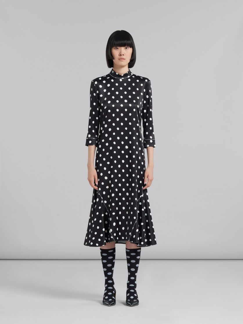 Marni o1w1db10824 Satin Dress in Black Size M / US 6-8 / IT 42-44 - 2 Thumbnail