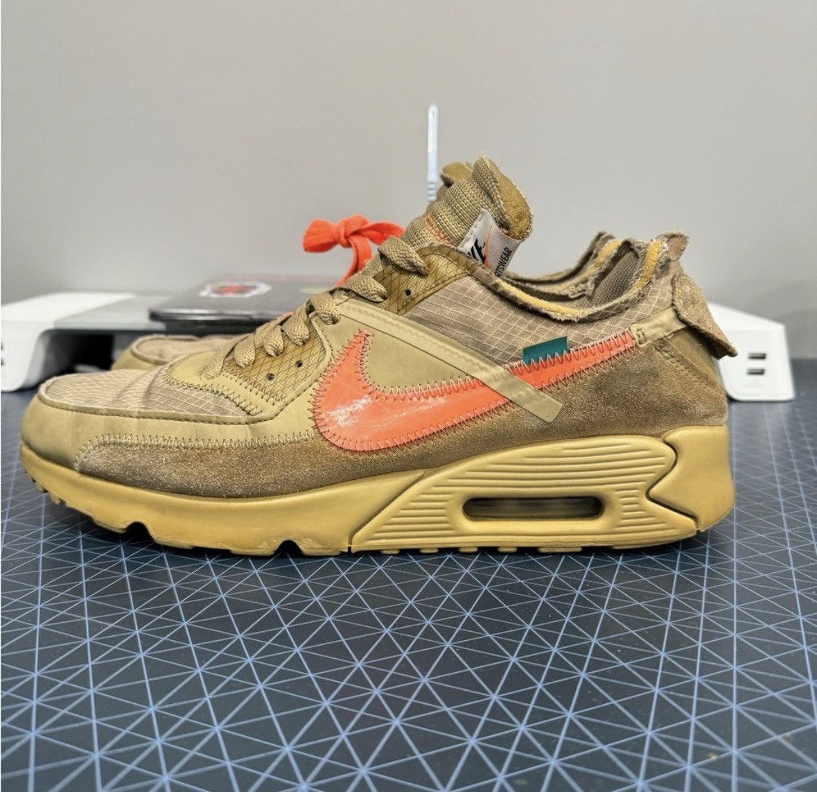 Nike × Off-White Off-White x Air Max 90 Desert Ore Size US 10.5 / EU 43-44 - 1 Thumbnail