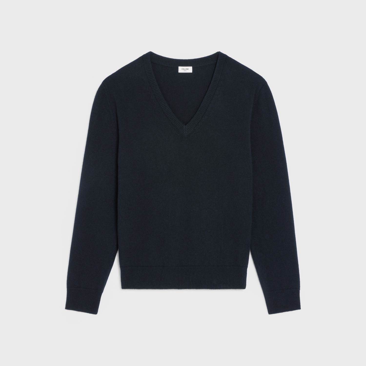 V-Neck Sweater in Heritage Cashmere Black
