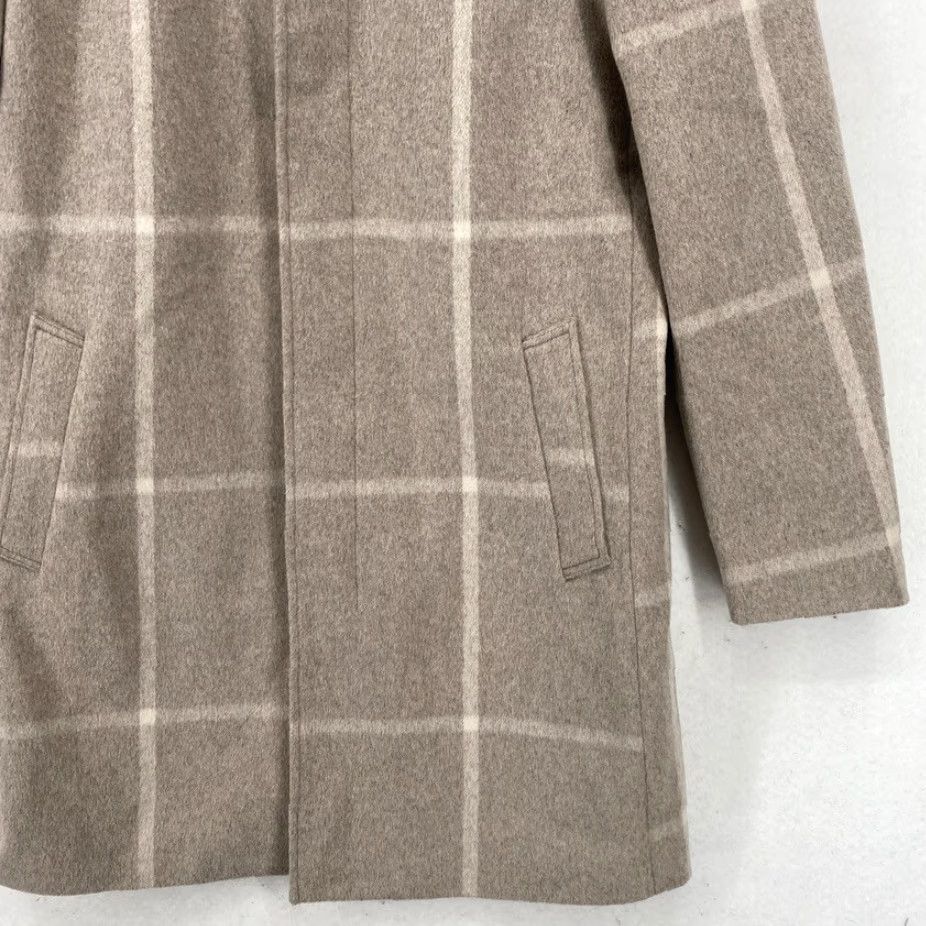 Express Express Williams Window Pane Topcoat Women's Medium Taupe Plaid Wool Blend NWT Size M / US 6-8 / IT 42-44 - 3 Thumbnail