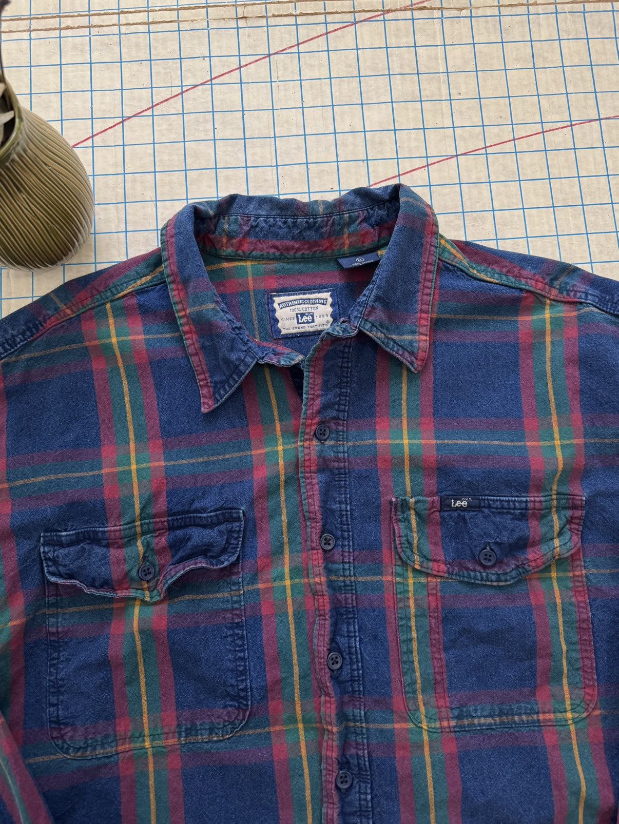 Lee Vintage Lee Authentic Flannel Button Up Shirt Mens Size XL Size US XL / EU 56 / 4 - 5 Thumbnail