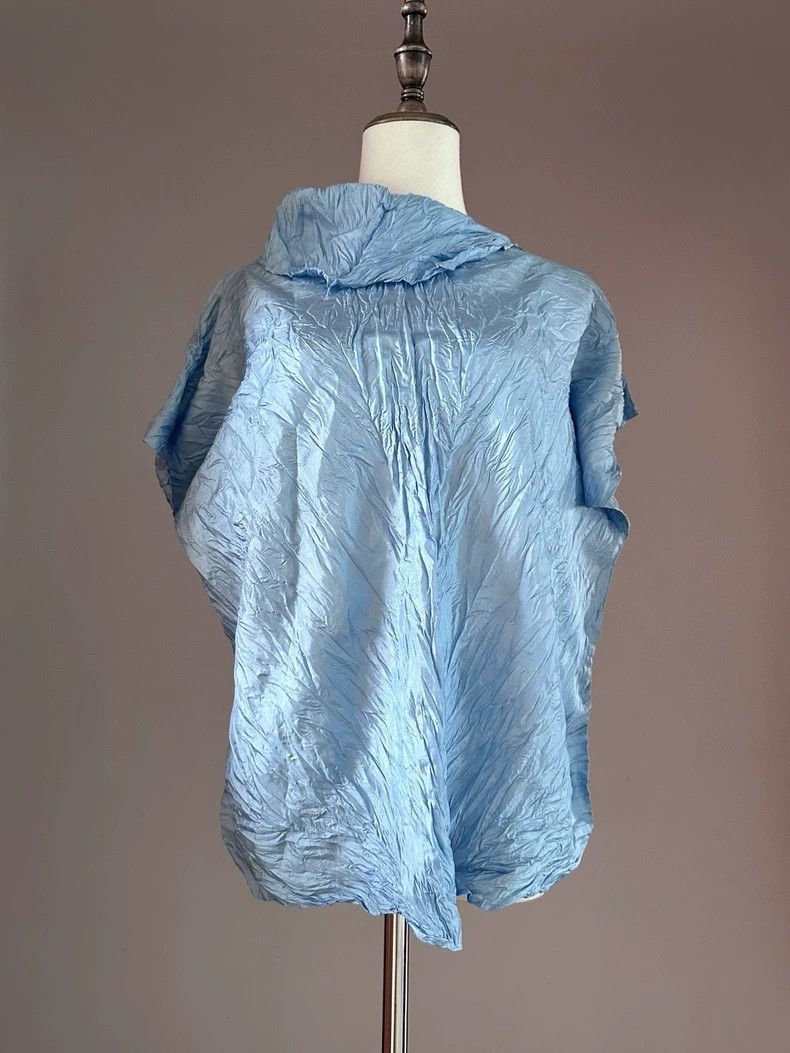 Issey Miyake Issey Miyake Blue short-sleeved shirt Size L / US 10 / IT 46 - 1 Thumbnail