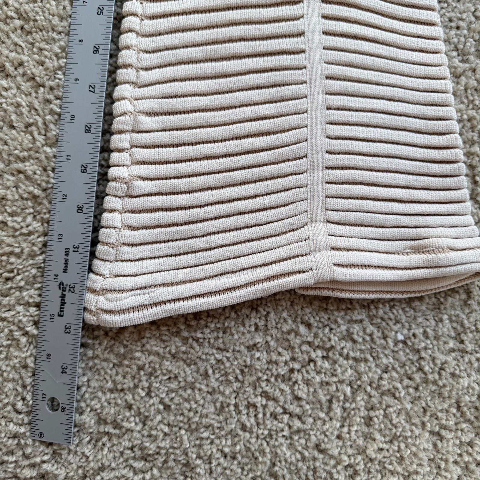 Maniere De Vior Maniere De Voir Ribbed Knit Flare Pants Cream Beige Size M Size 22" - 10 Thumbnail