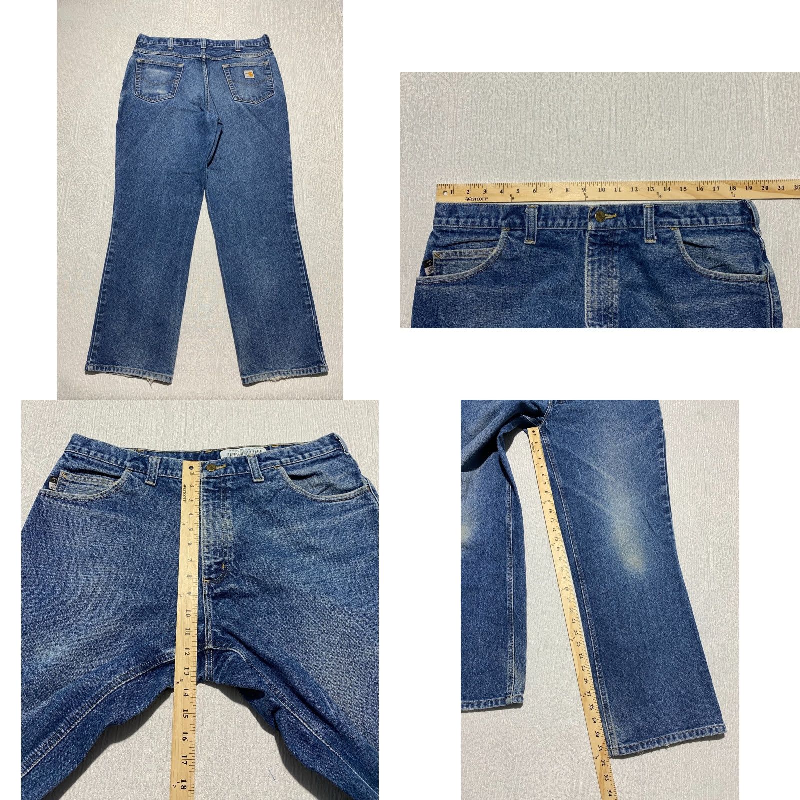 Carhartt VINTAGE Carhartt FR Men’s Jeans 38x32 Blue Flame-Resistant ARC2 NFPA2112 Denim 5-Pocket Mens Jeans Size US 38 / EU 54 - 8 Thumbnail