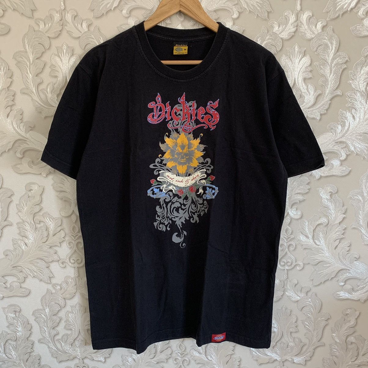 Vintage Vintage 90s Dickies Graffiti Tattoo Logo Black Tee | Grailed