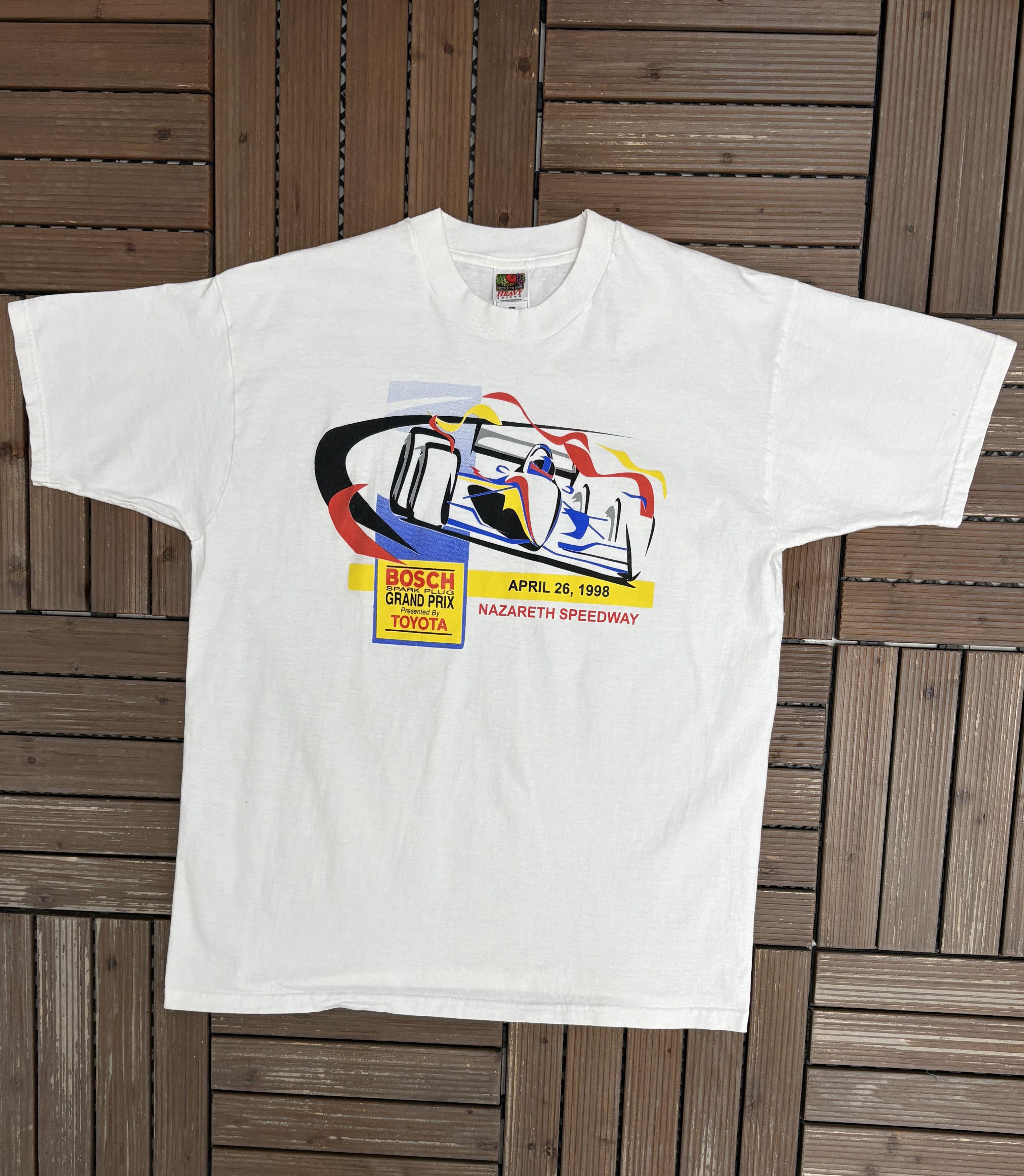 Vintage Bosch Spark Plug Grand Prix Vintage White T-Shirt Tee Size US XL / EU 56 / 4 - 1 Thumbnail