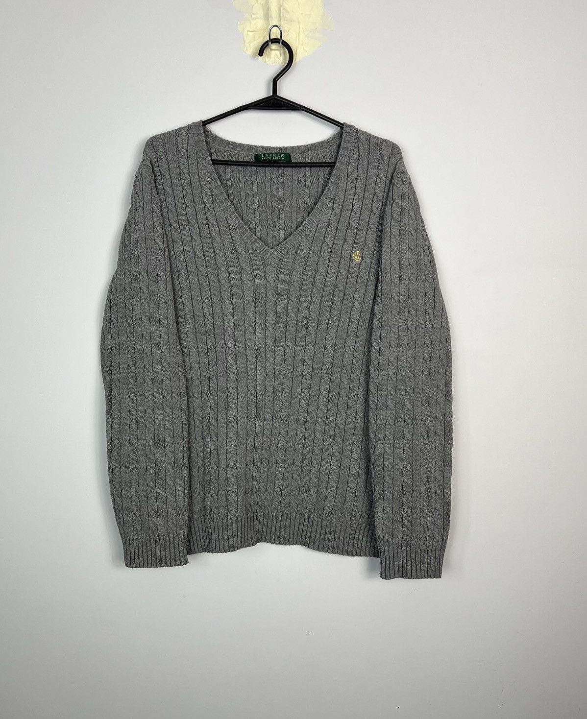 Lauren Ralph Lauren × Polo Ralph Lauren Braid Sweater Lauren Ralph Lauren Grey Size L / US 10 / IT 46 - 1 Thumbnail