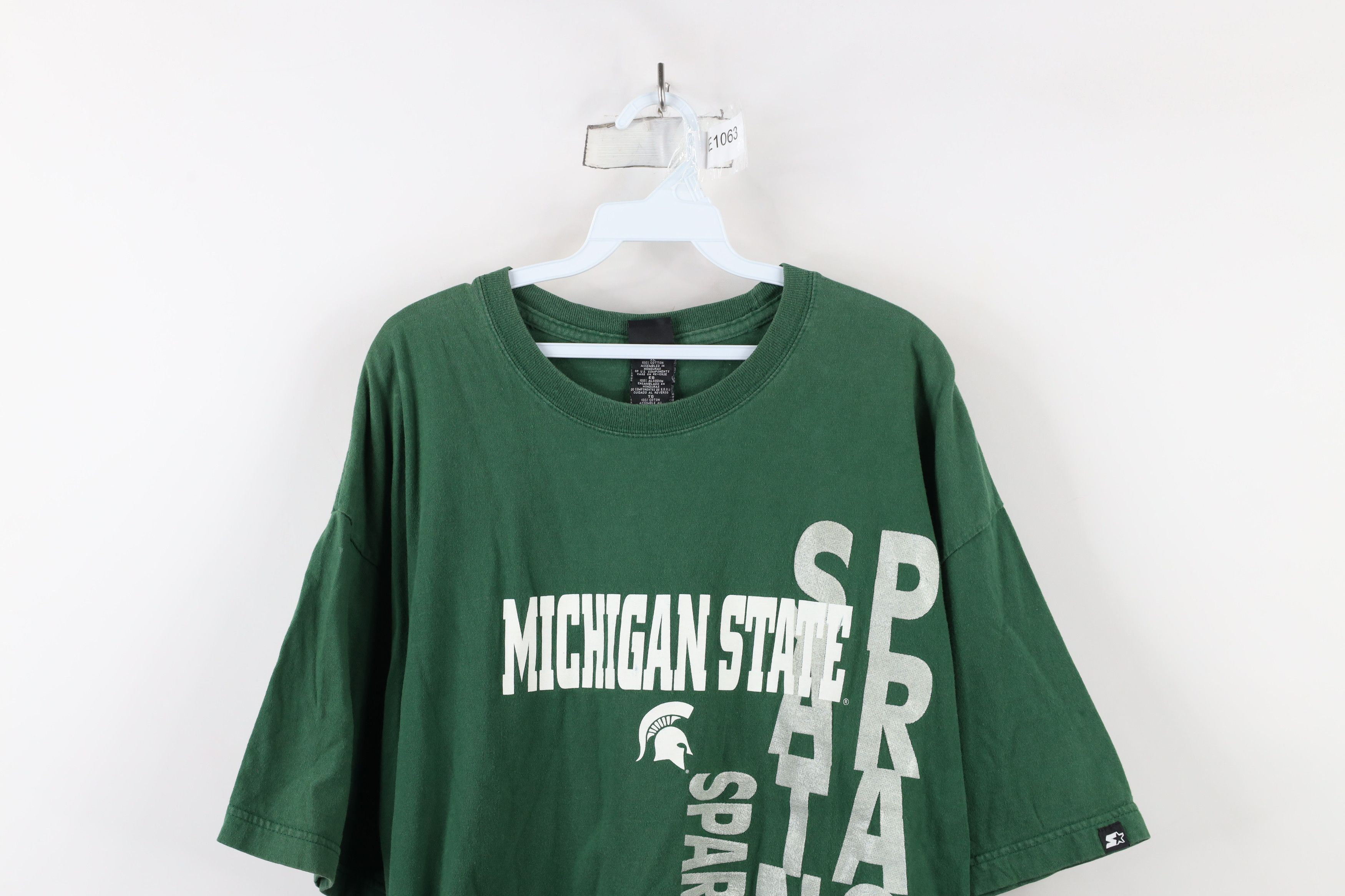 Starter × Vintage Vintage 90s Starter Spell Michigan State University T-Shirt Size US XL / EU 56 / 4 - 2 Thumbnail