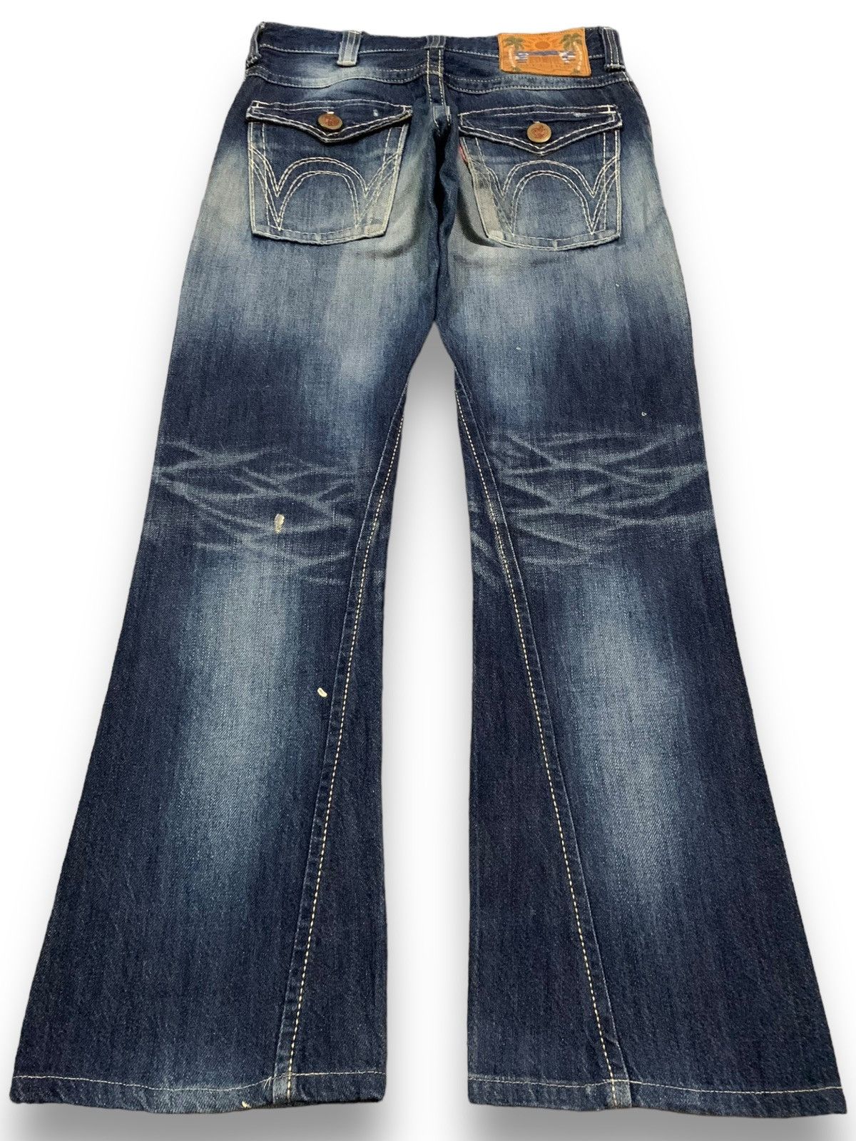 Edwin Vintage Edwin Blue Trip Flare Bootcut Distressed Jeans Size US 31 - 2 Thumbnail