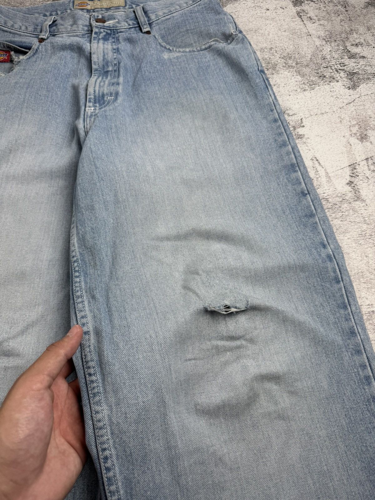 Dickies DICKIES BIG DADDY VINTAGE DENIM RAP HIP HOP BAGGY SKATE DISTRESSED JEANS PANTS Size US 32 / EU 48 - 17 Thumbnail