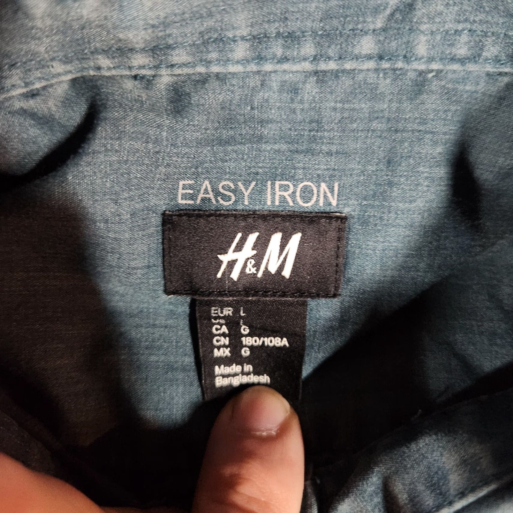 H&M H&M Button-Up Shirt Men L Long Sleeve Collared Blue Cotton Button-Front Regular Size US L / EU 52-54 / 3 - 4 Thumbnail