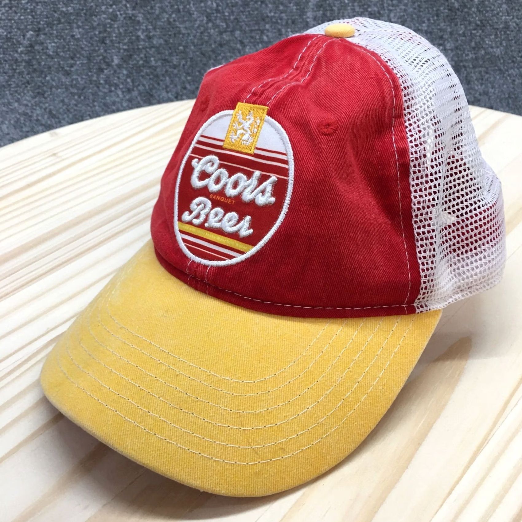Logo 7 Coors Beer Trucker Hat Men Red Yellow OS Adjustable Embroidered Logo Size ONE SIZE - 2 Thumbnail