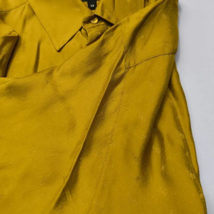 Fendi FENDI Yellow Logo Long Sleeve Shirt -2507 Size US M / EU 48-50 / 2 - 6 Thumbnail