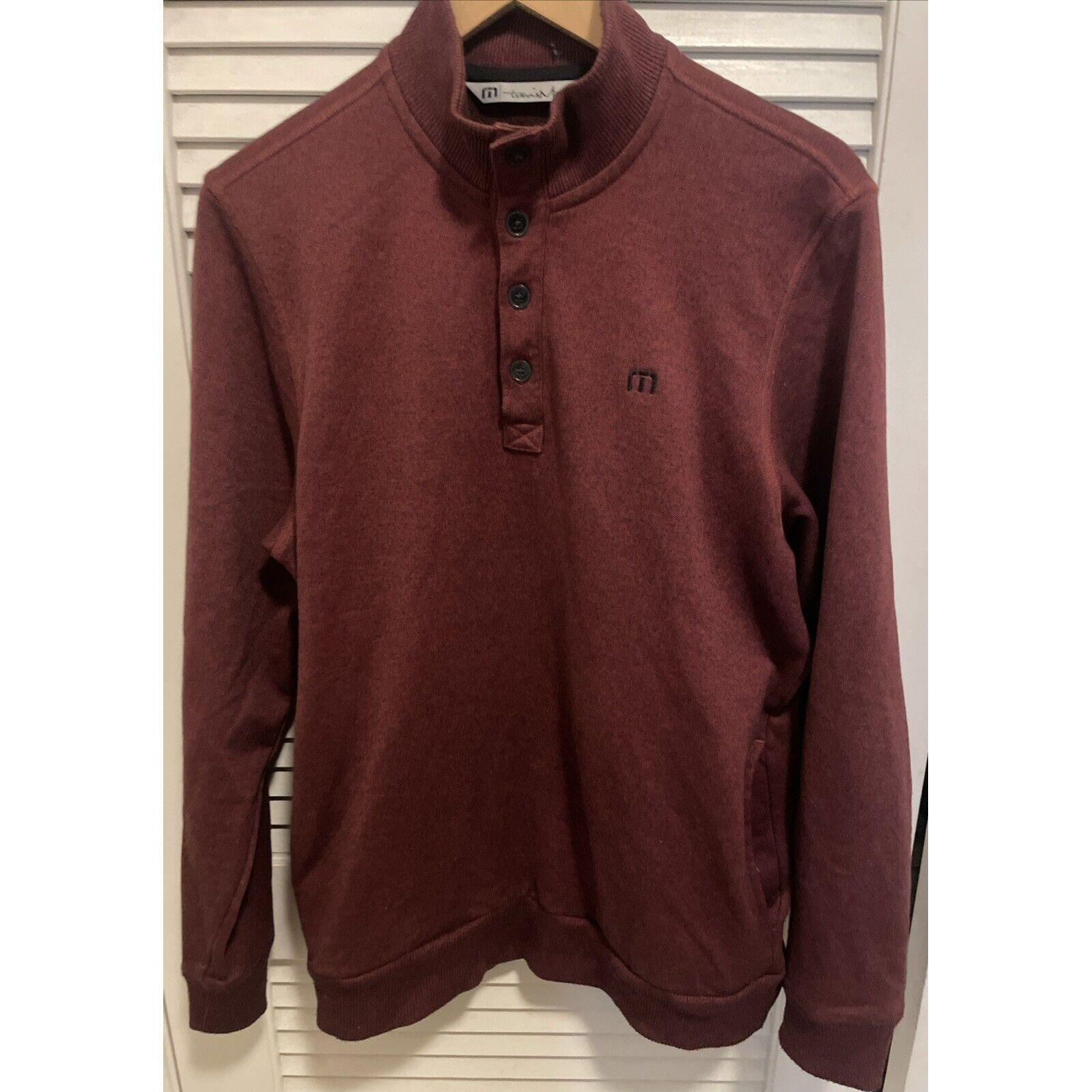 TravisMathew Travis Mathew Pullover Polo Sweater Shirt Heavy Maroon Burgu Size US M / EU 48-50 / 2 - 1 Thumbnail