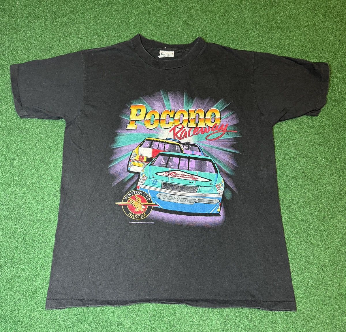 NASCAR × Vintage Vintage 90s Pocono Raceway Winston Cup Nascar Racing T Shirt Size US L / EU 52-54 / 3 - 1 Thumbnail
