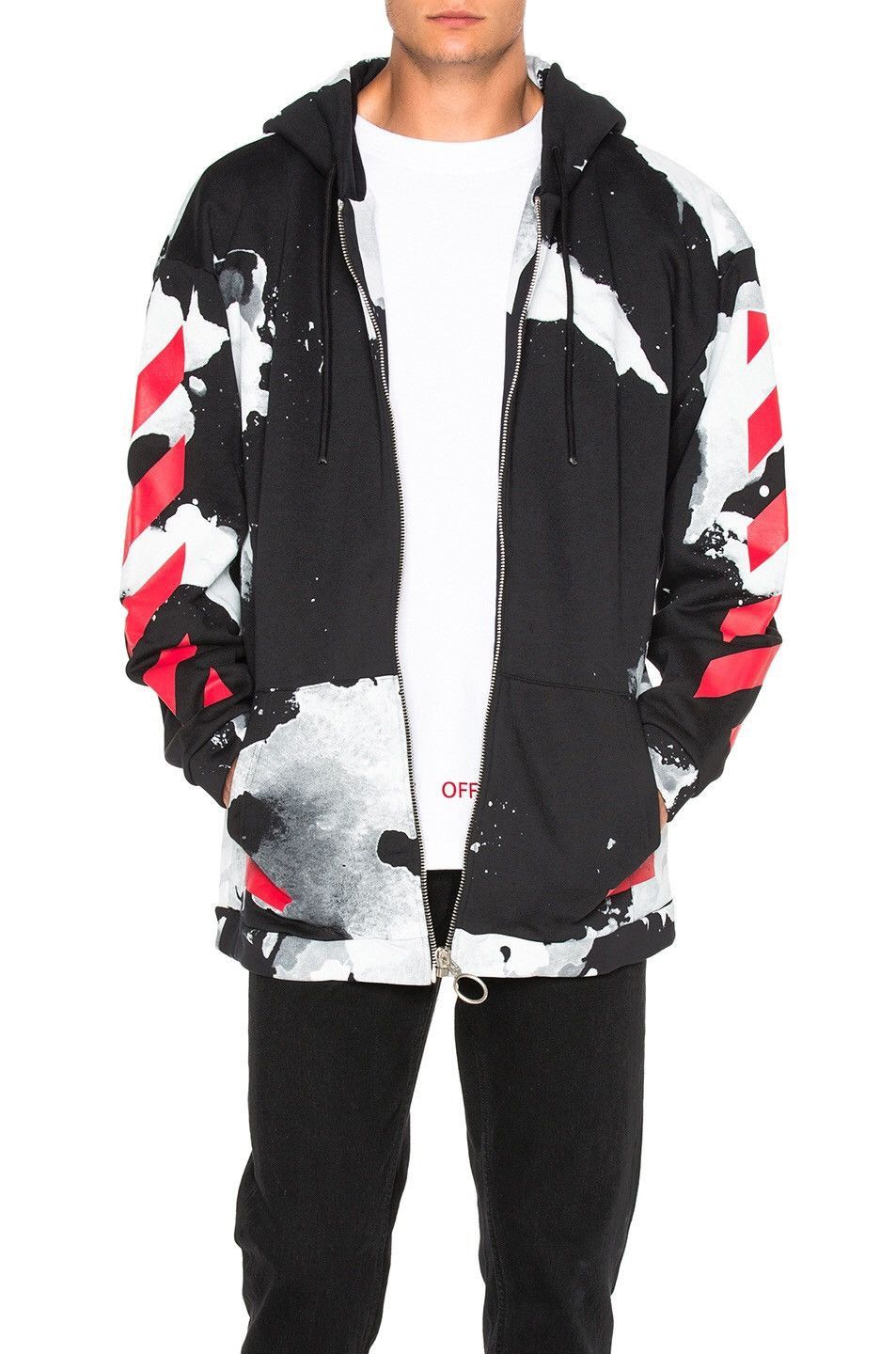 Japanese Brand × Off-White Off-White Oversized Liquid Spots Zip Hoodie Size US XS / EU 42 / 0 - 2 Thumbnail