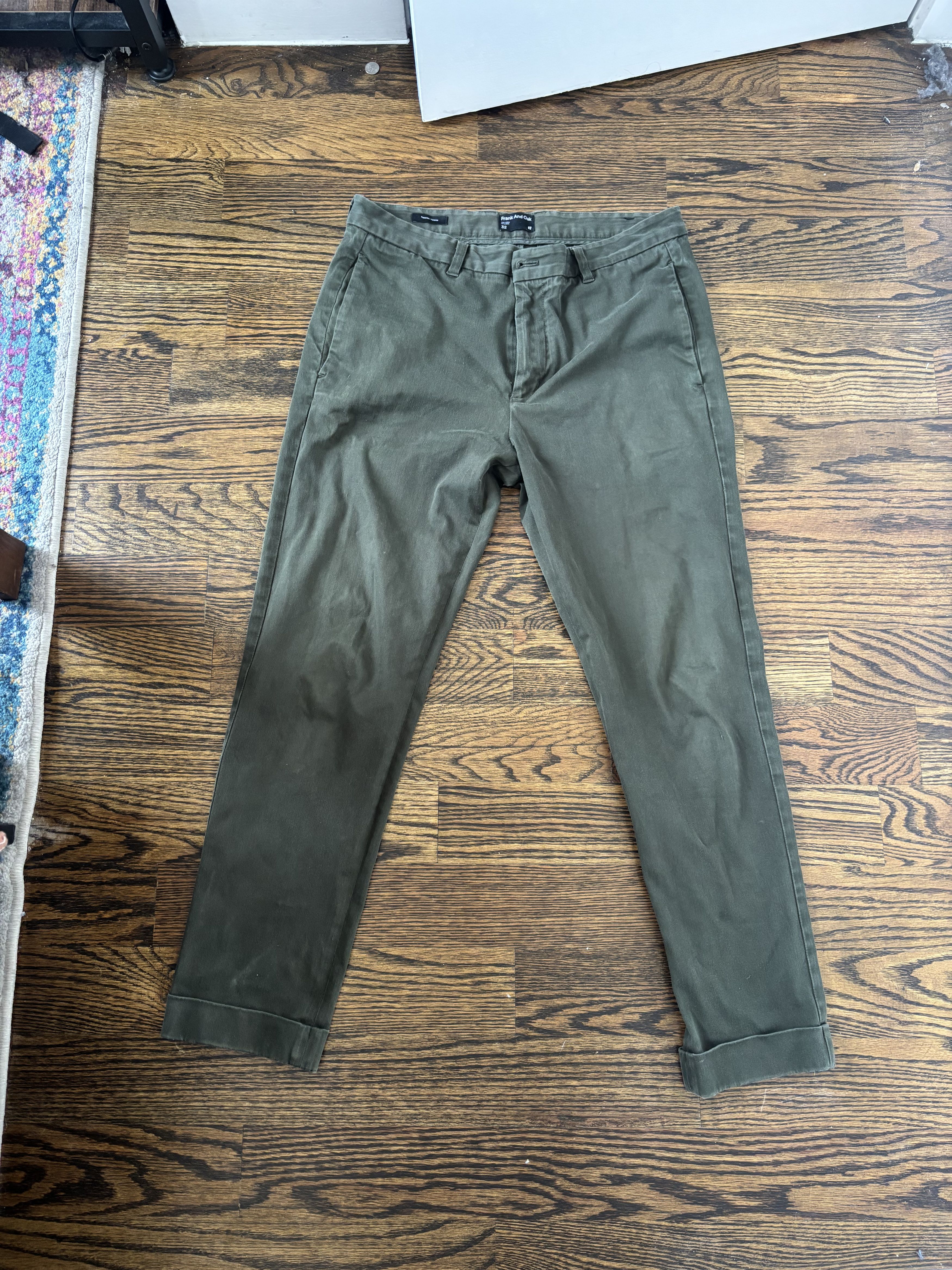 Frank And Oak Olive Frank and Oak Cuffed Slacks Size US 32 / EU 48 - 2 Thumbnail