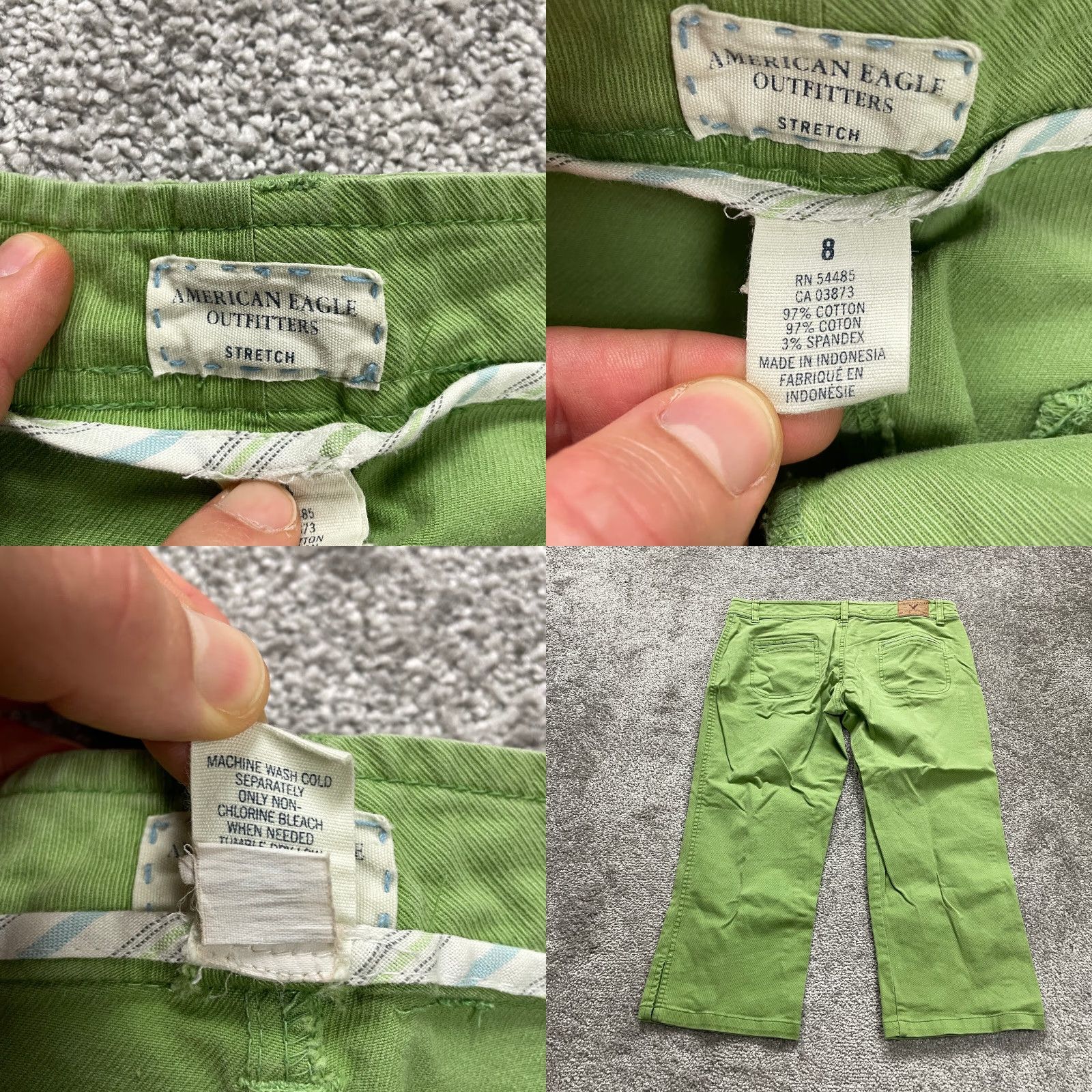 American Eagle Outfitters VINTAGE American Eagle Womens Cropped Jeans 8 Green Stretch Denim 21-Inch Inseam Regular Fit Women Size 30" / US 8 / IT 44 - 8 Thumbnail