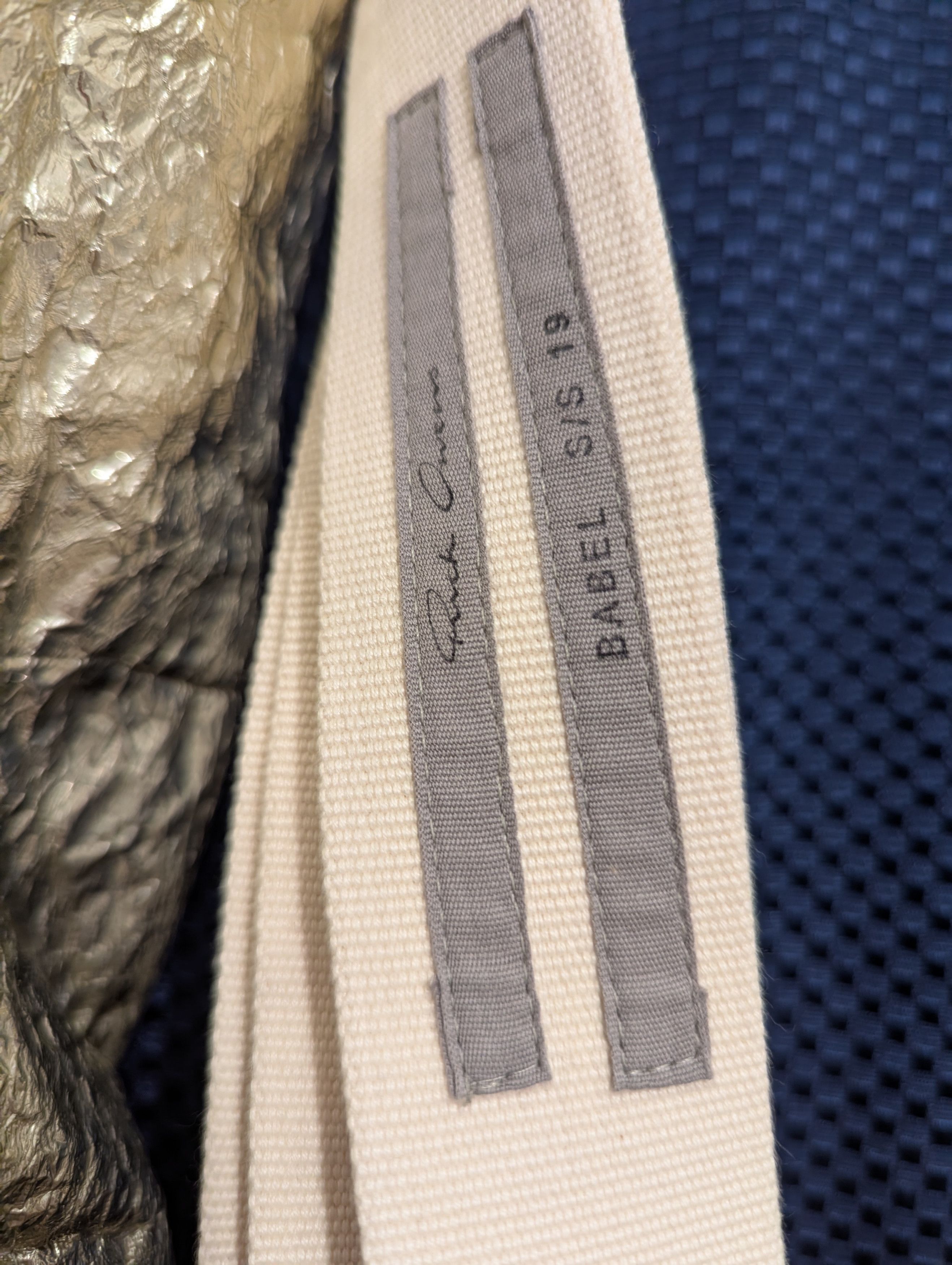 Rick Owens BABEL EUC Gold Leather with ivory cotton strap Size ONE SIZE - 10 Thumbnail