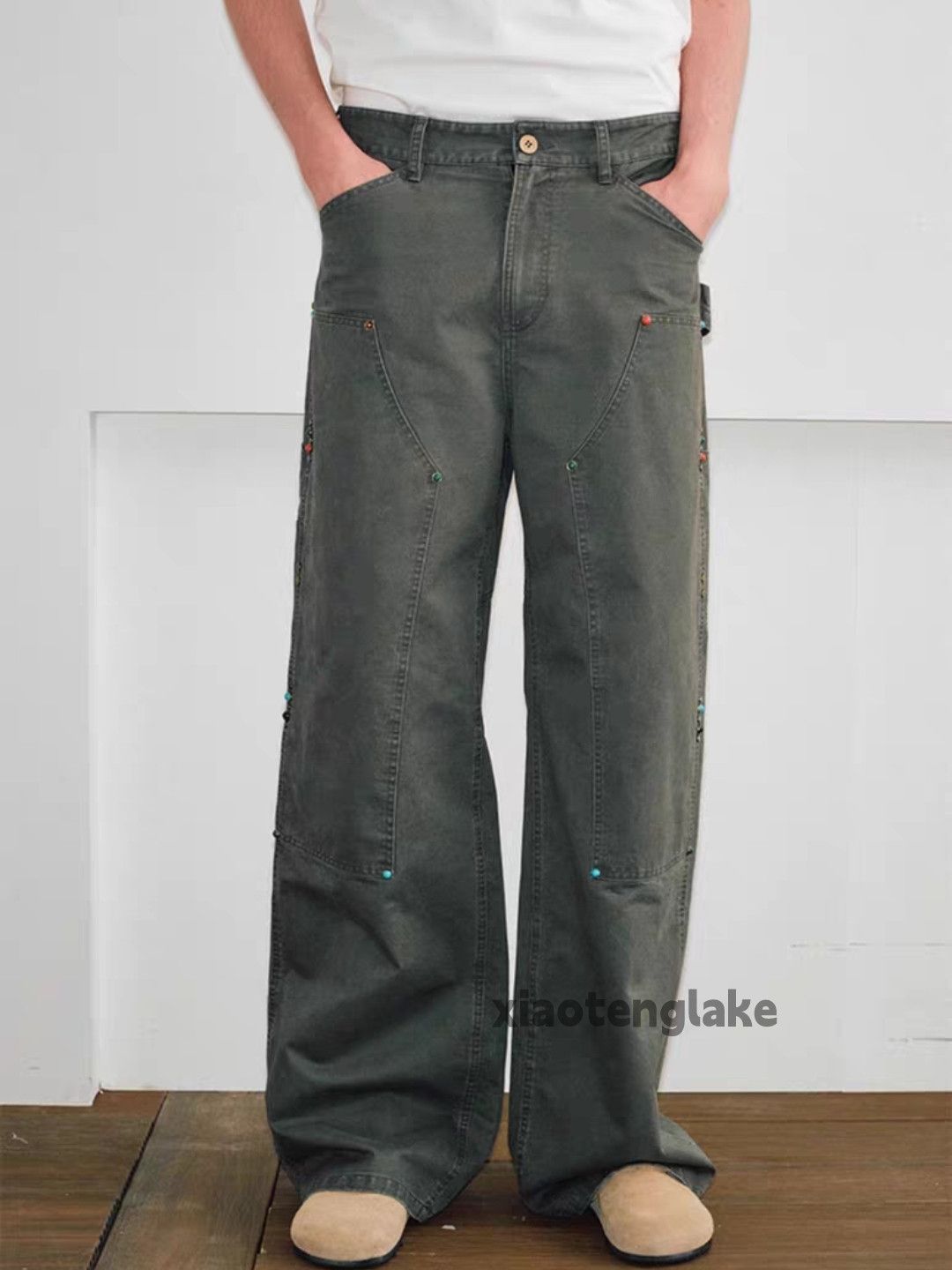 Designer × Japanese Brand × Vintage washed faded utility carpenter work baggy hiphop pants Size US 34 / EU 50 - 8 Thumbnail