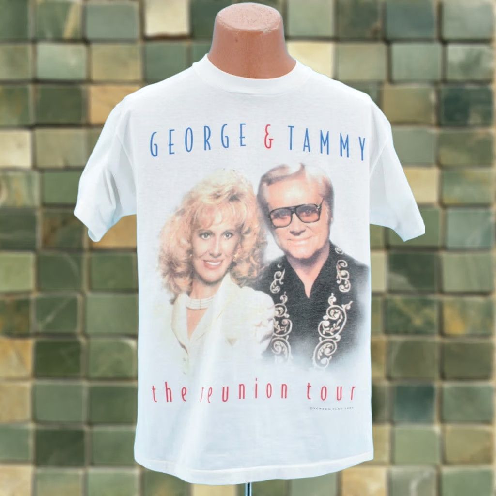Fruit Of The Loom Vintage 90s George Jones Tammy Wynette Shirt - Tour 1995 (Sleeve Length Short) Size US L / EU 52-54 / 3 - 1 Thumbnail