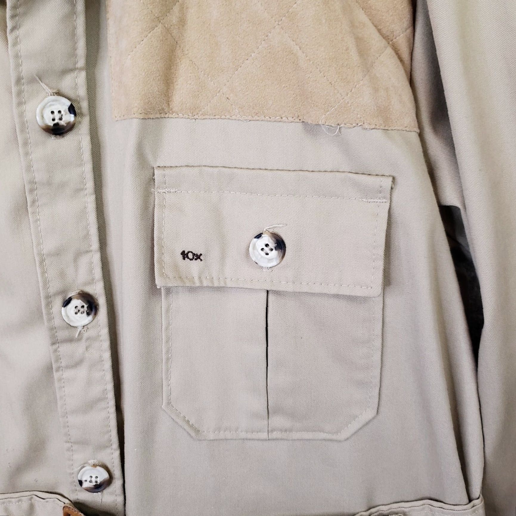 J Brand VINTAGE 10X Brown Safari Jacket Outdoor Four Pocket Shooting Jacket Leather Shoulders Mens L Regular Brown Cotton Size US L / EU 52-54 / 3 - 4 Thumbnail