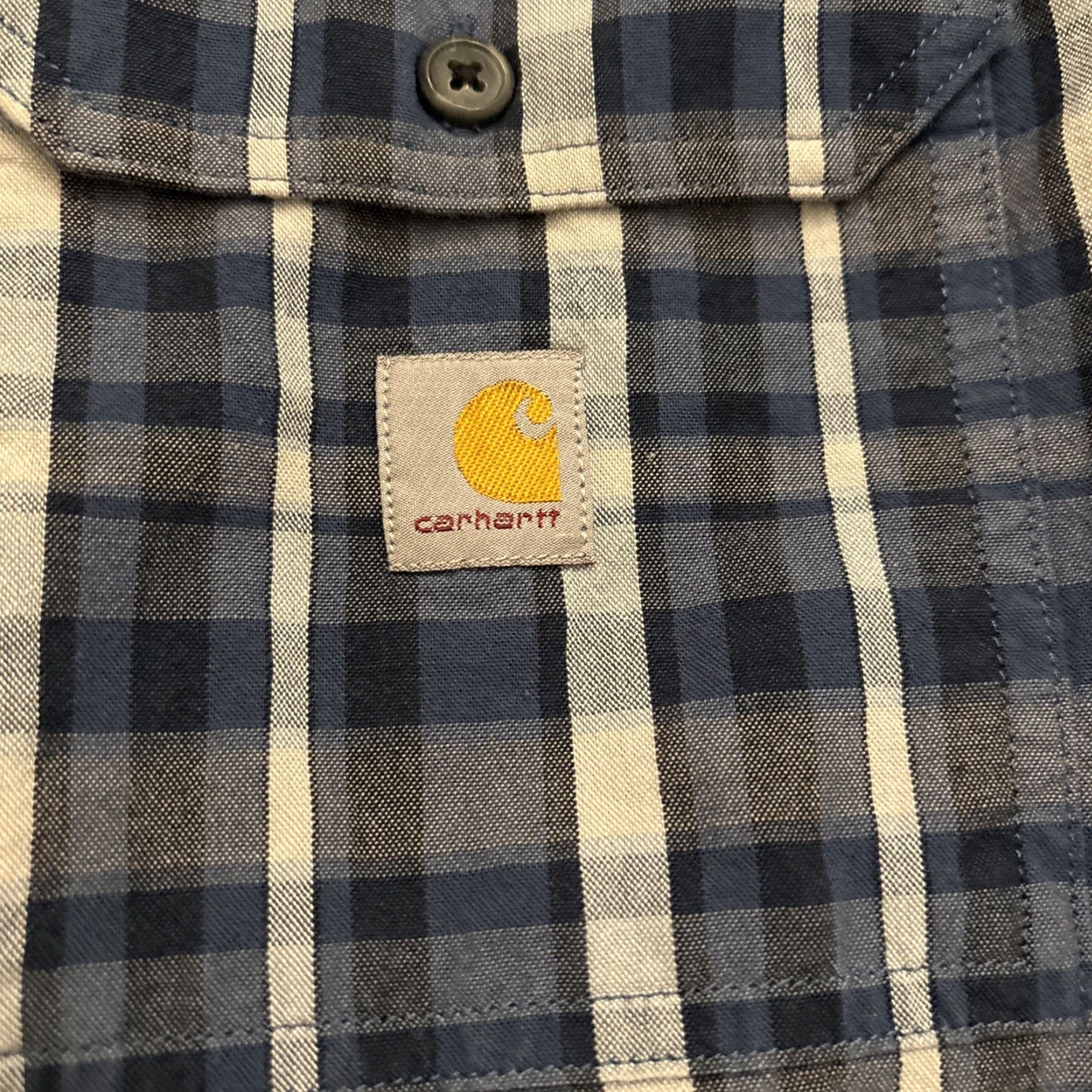 Carhartt Carhartt Shirt Men XL Blue Plaid Loose Fit Short Sleeve Button-Down Workwear Shirt Size US XL / EU 56 / 4 - 2 Thumbnail