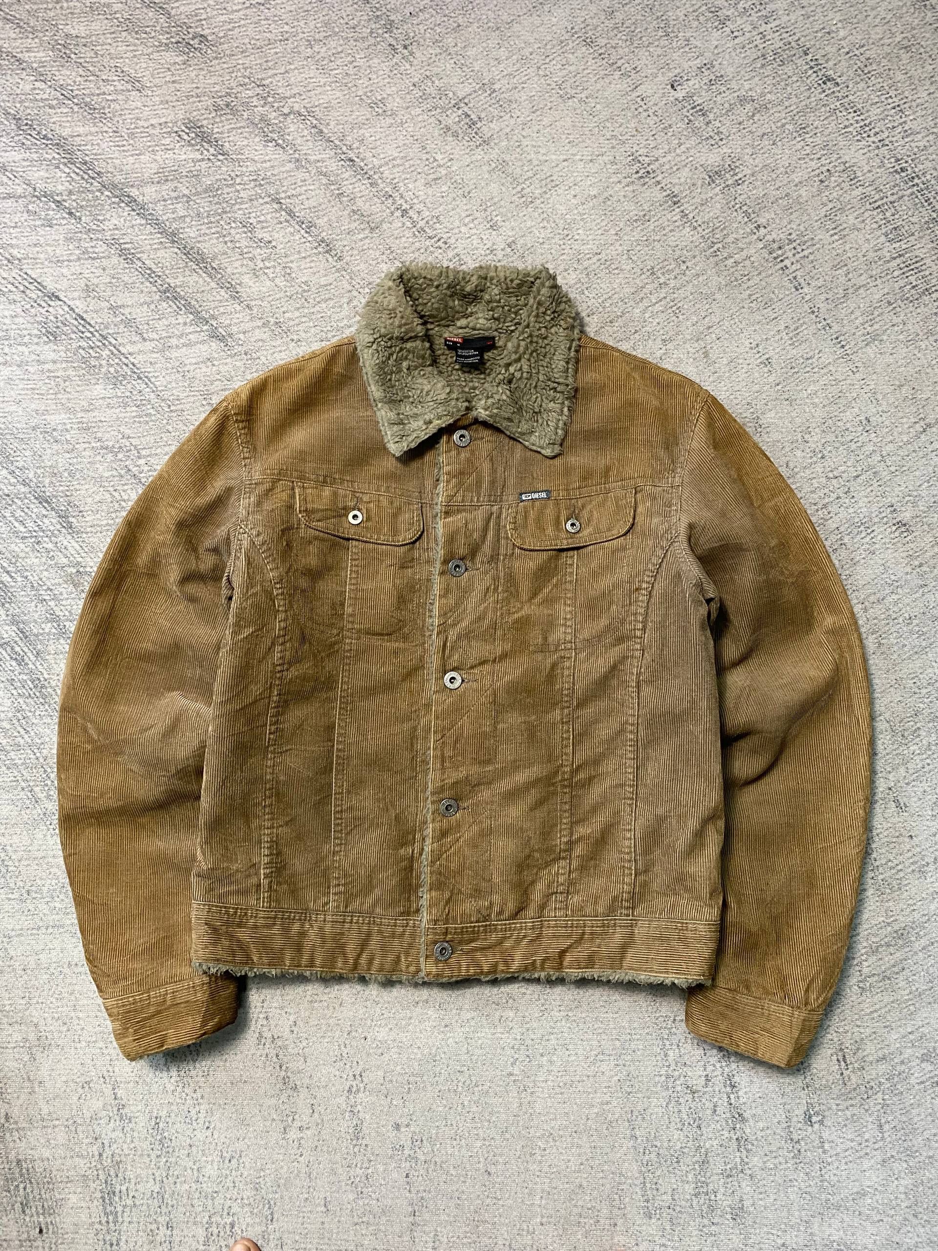 Vintage Diesel Corduroy Sherpa Lined Trucker Jacket