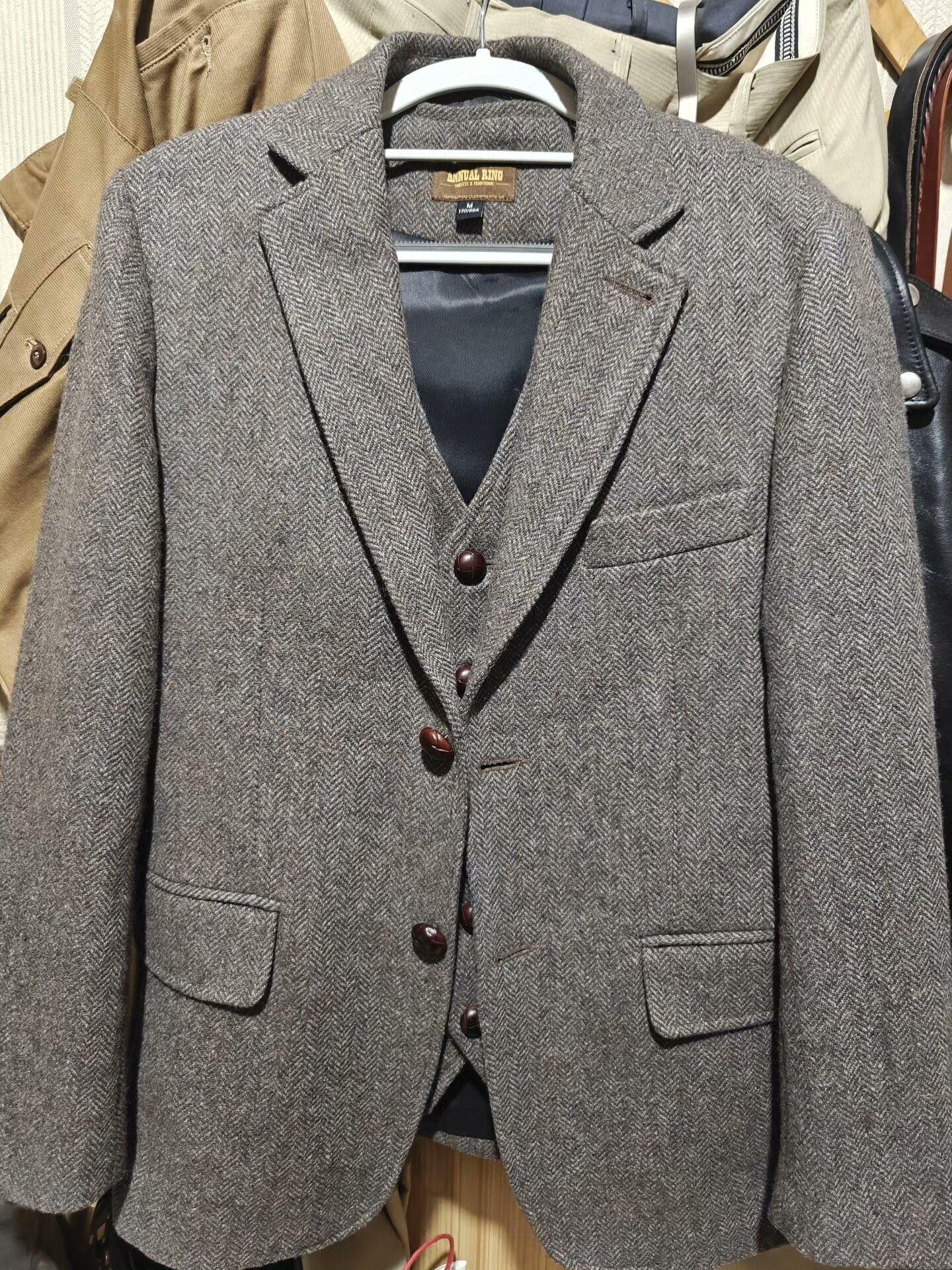 Wood Wood AnnualRing Tweed Suit with Waistcoat Size US M / EU 48-50 / 2 - 1 Thumbnail