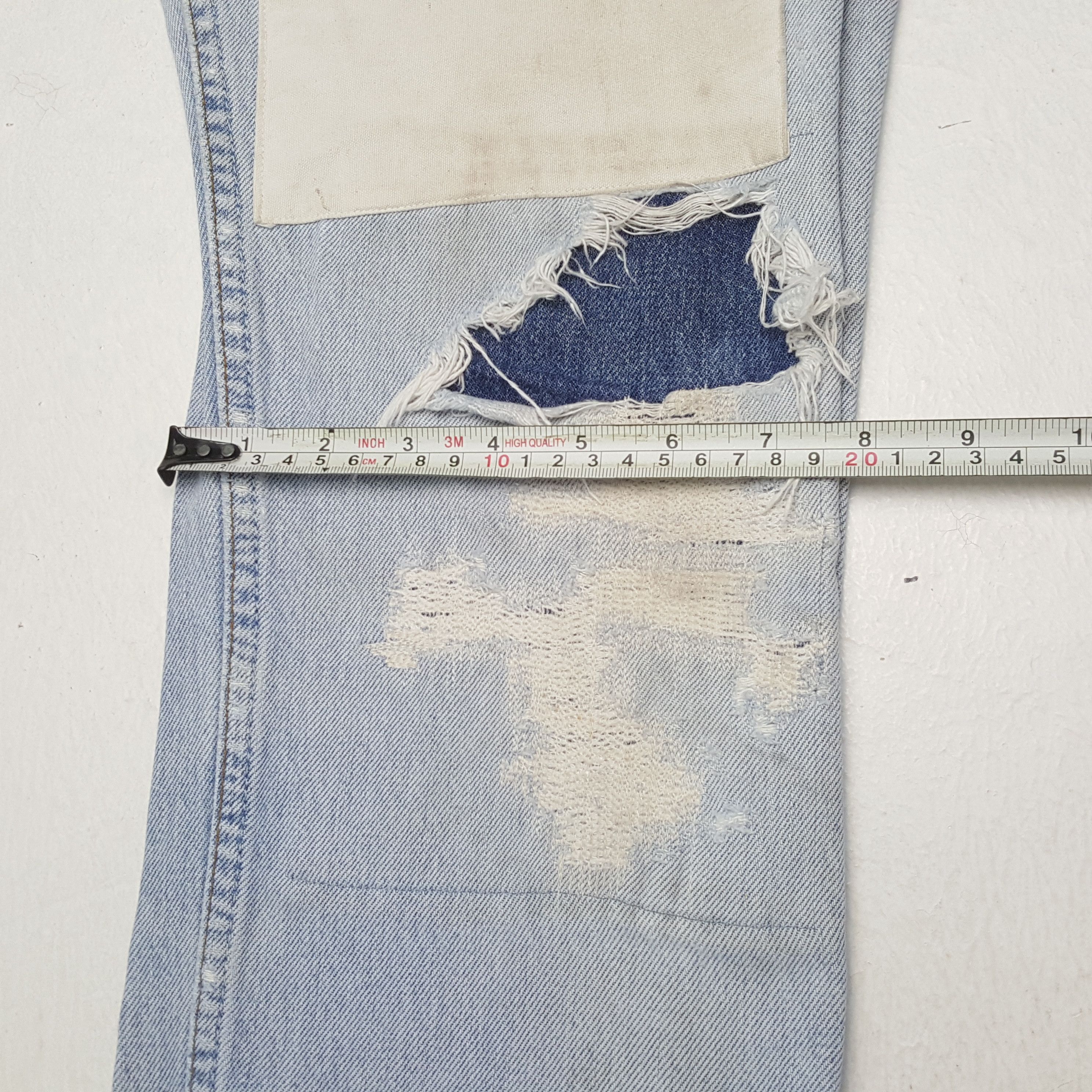 Levi's × Levi's Vintage Clothing × Vintage Vintage LEVI'S Kurt Cobain Distressed Patchwork Style Jeans Size US 28 / EU 44 - 10 Thumbnail
