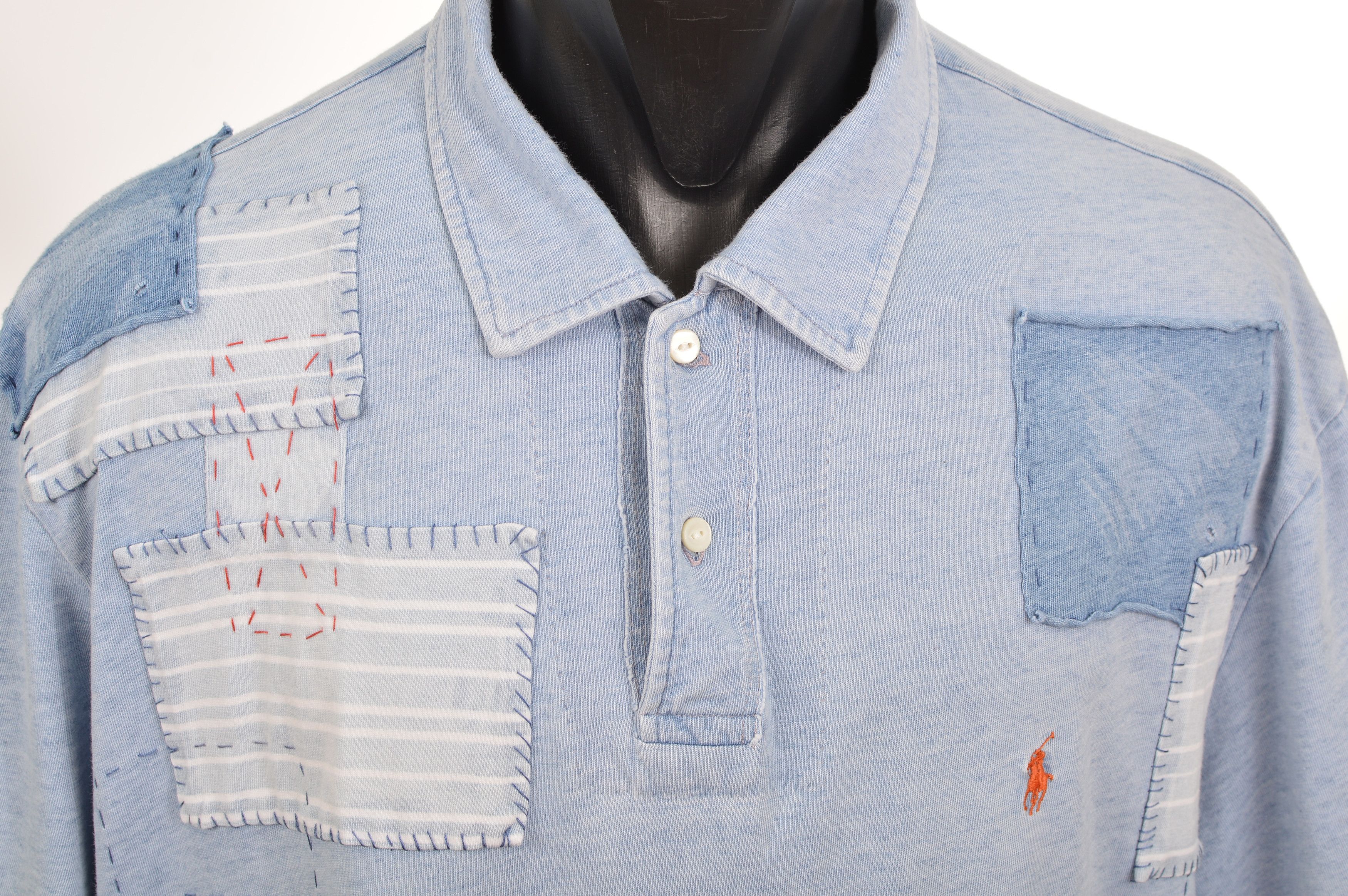 Polo Ralph Lauren Polo Ralph Lauren Vintage Patchwork Polo Shirt Size US XL / EU 56 / 4 - 2 Thumbnail