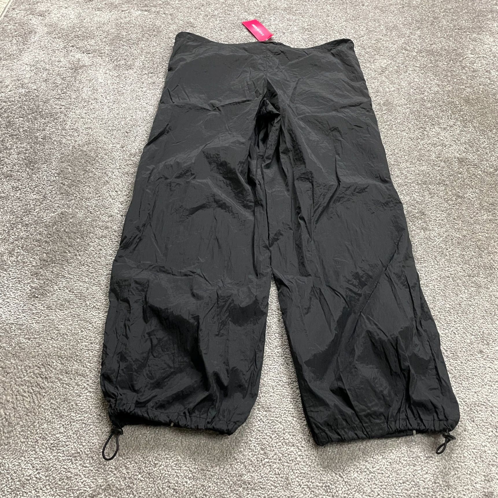 Shein VINTAGE Shein Icon Windbreaker Track Pants Womens M Black Straight Active 38x30 NWT Size 32" / US 10 / IT 46 - 2 Thumbnail