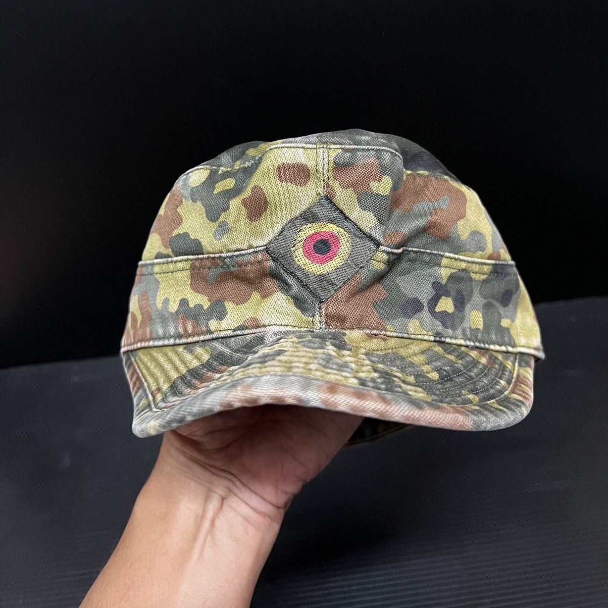 Vintage 🔥HOT DROPS🔥German Army Flecktarn Cap Hat Camo Military Size ONE SIZE - 2 Thumbnail
