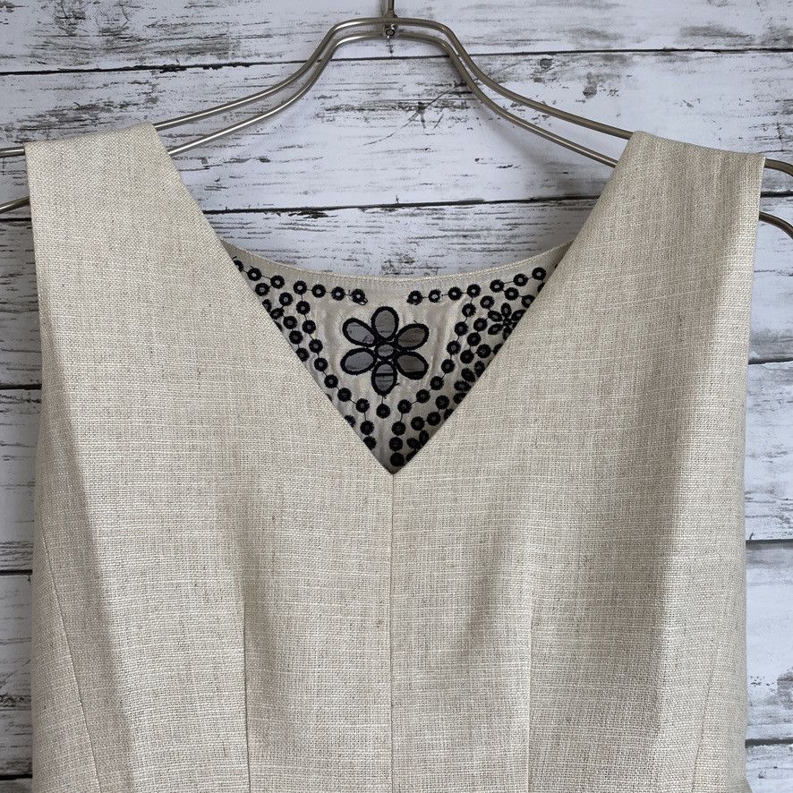 Kate Spade Kate Spade Linen Dress No Sleeves Embroidery Size XS / US 0-2 / IT 36-38 - 2 Thumbnail
