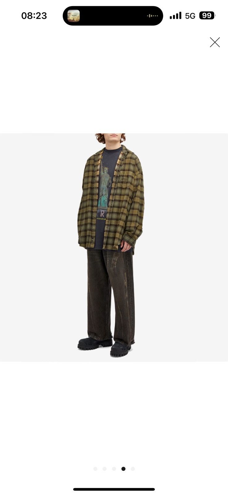 Balenciaga Mud Show brown/black bleached distressed baggy jeans Size US 30 / EU 46 - 11 Thumbnail