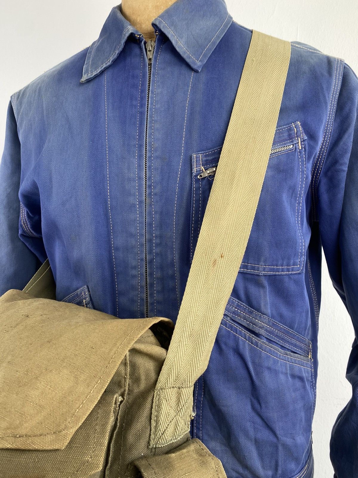 Japanese Brand 2000’s Shimamura Tokyo Canvas Military Tactical Sling Bag Size ONE SIZE - 4 Thumbnail