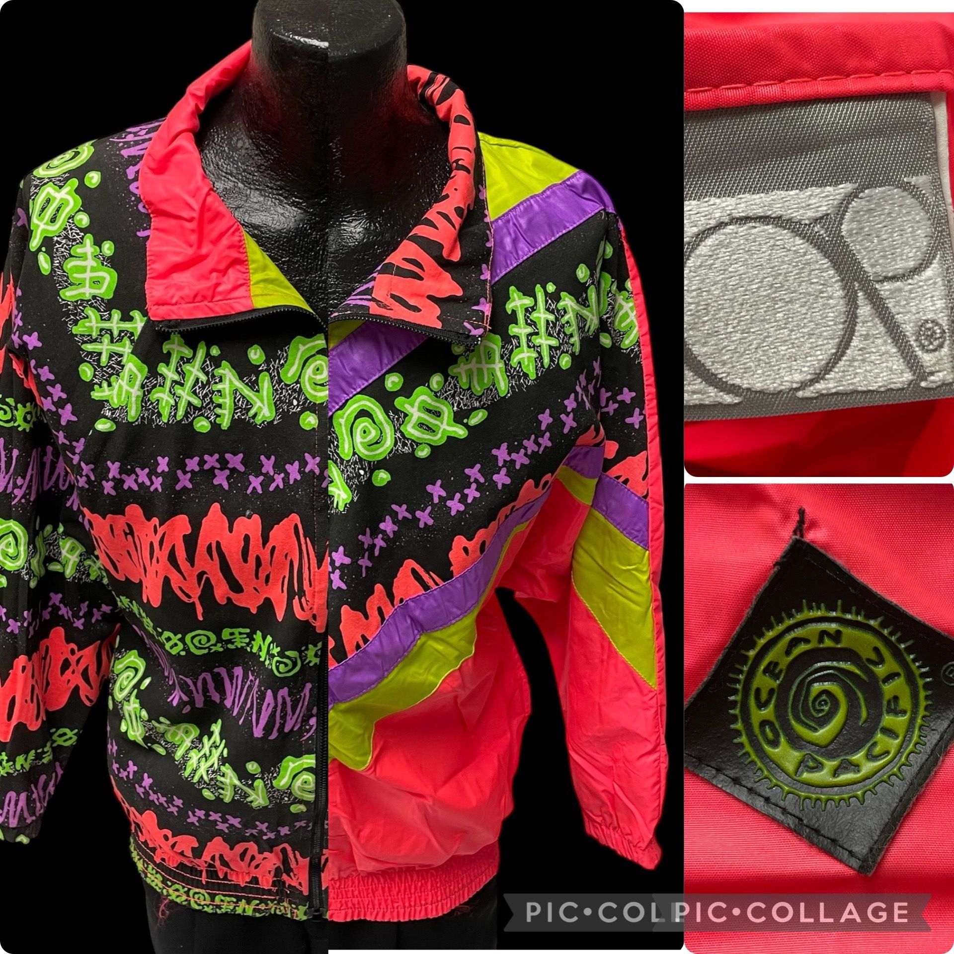 Ocean Pacific NOS New Vtg Ocean Pacific NEON Pink REVERSIBLE Windbreaker Size US M / EU 48-50 / 2 - 1 Thumbnail