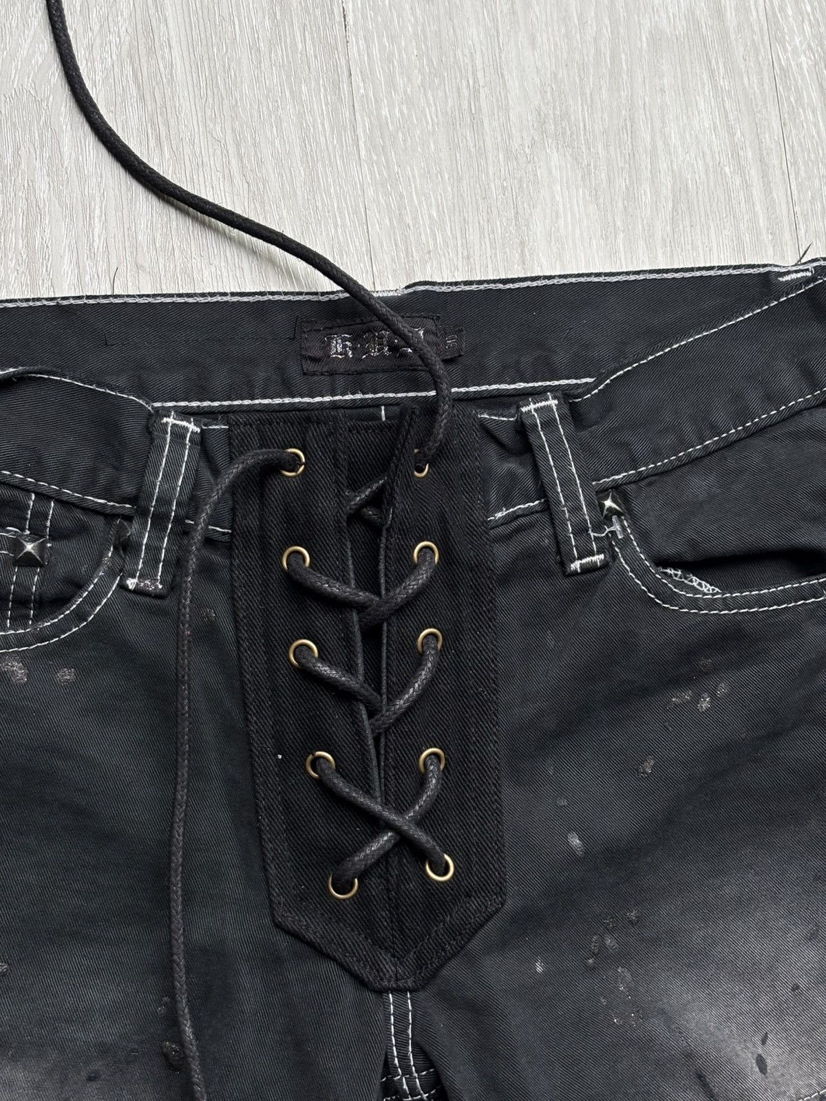 Japanese Brand KUI distressed mudwash flare jeans Size US 28 / EU 44 - 3 Thumbnail