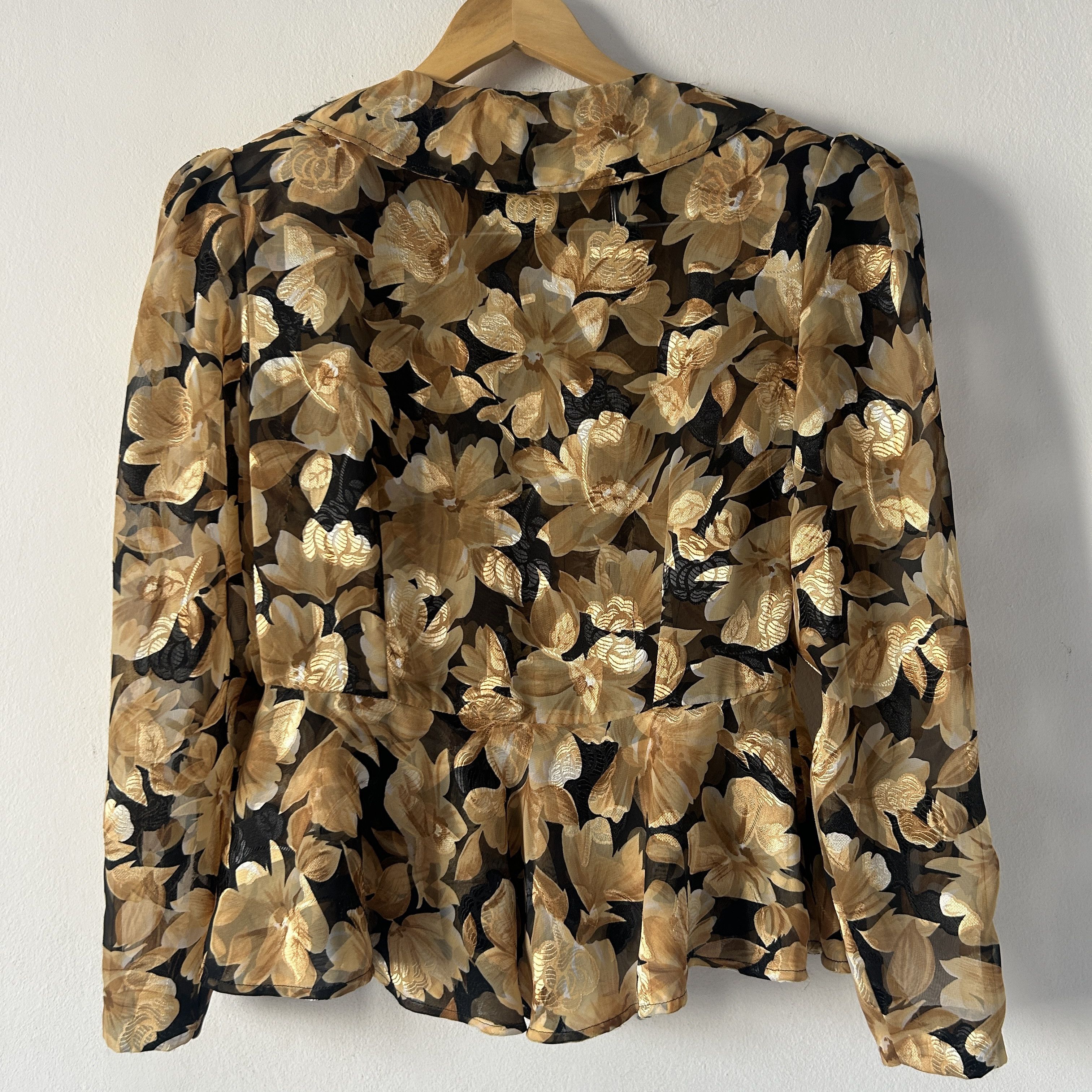 Vintage Vintage 80s Floral Peplum Blouse Size M / US 6-8 / IT 42-44 - 8 Thumbnail