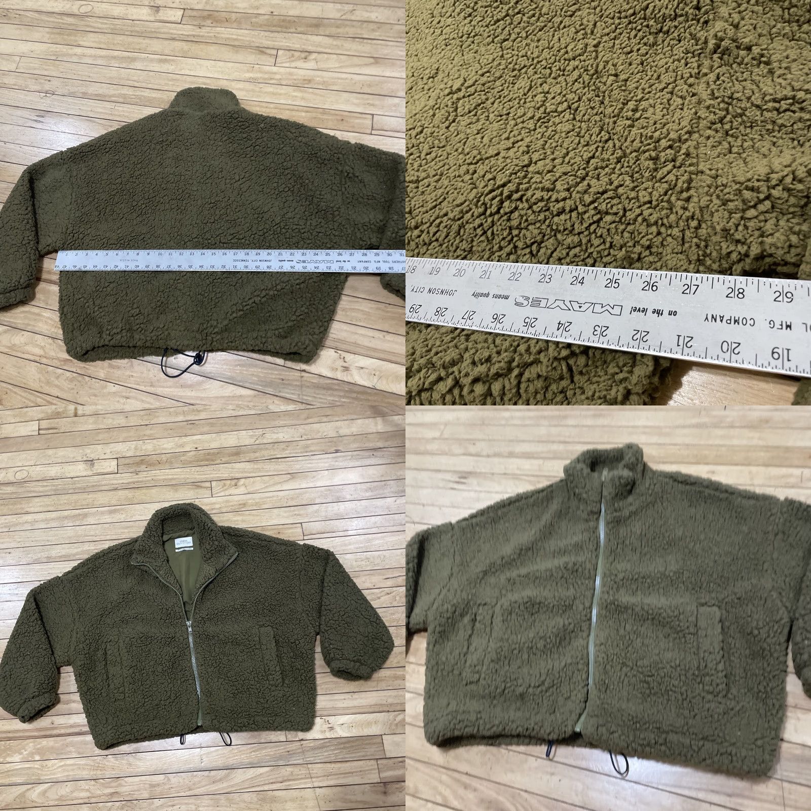Urban Outfitters Urban Outfitters Sherpa Fleece Crop Jacket Women L Green Deep Pile Boho Outdoor Crop Jacket Size L / US 10 / IT 46 - 9 Thumbnail