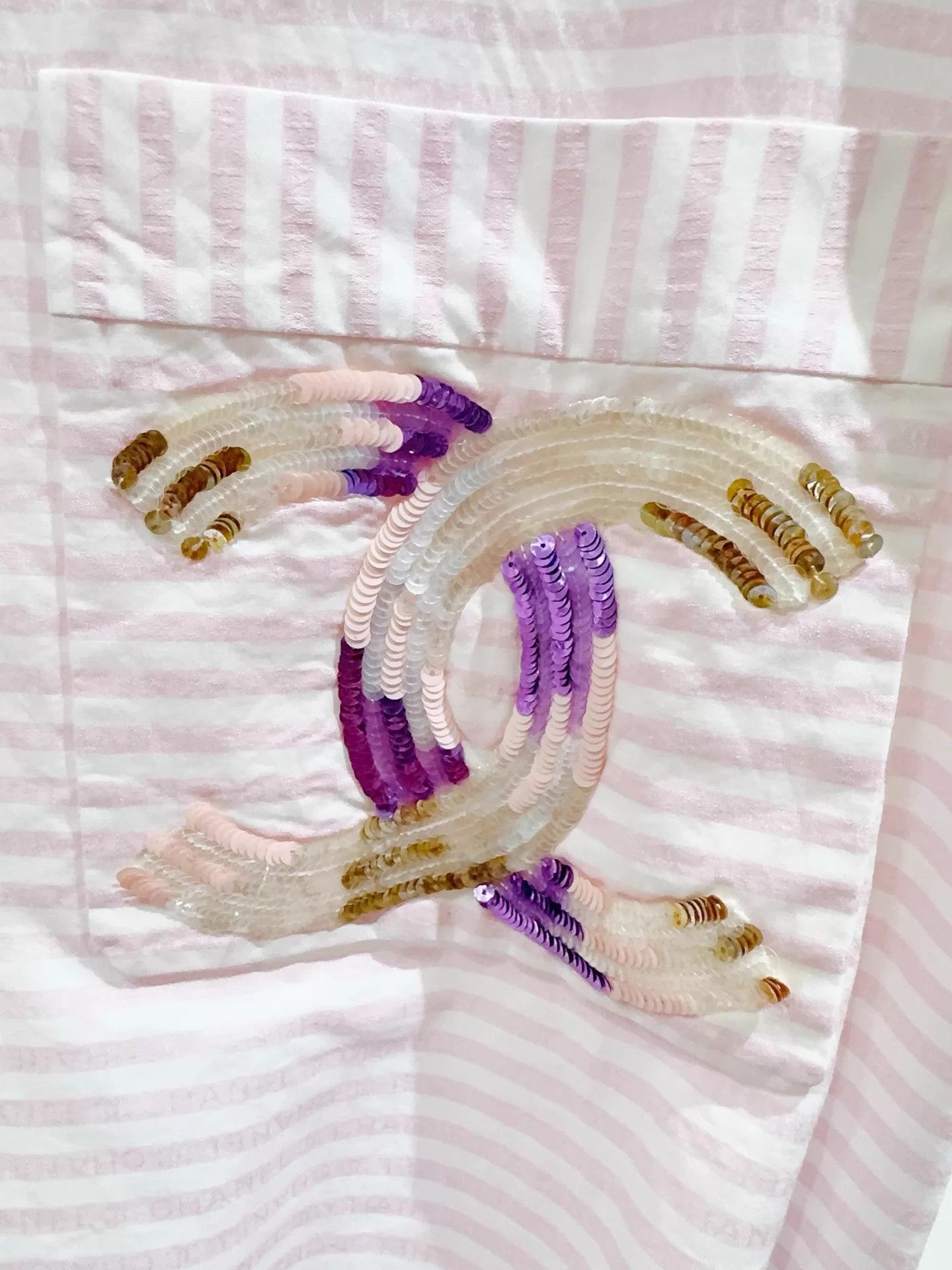 Chanel Chanel Women's 24C Pink Full Logo Top 36 Size XS / US 0-2 / IT 36-38 - 2 Thumbnail