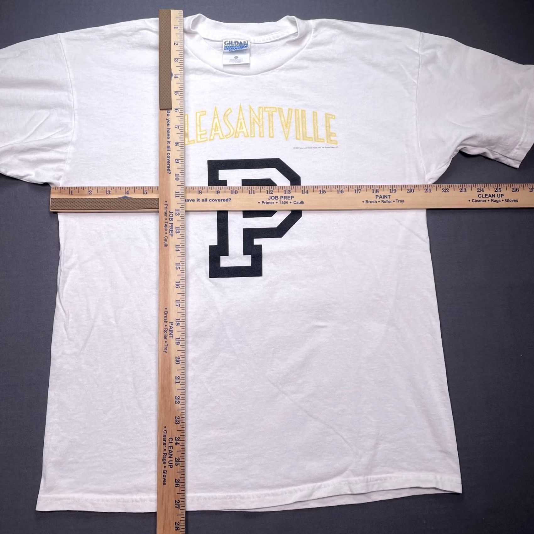 Gildan Vintage Pleasantville Shirt Mens Large White New Line Movie promo tee 90s Size US L / EU 52-54 / 3 - 5 Thumbnail