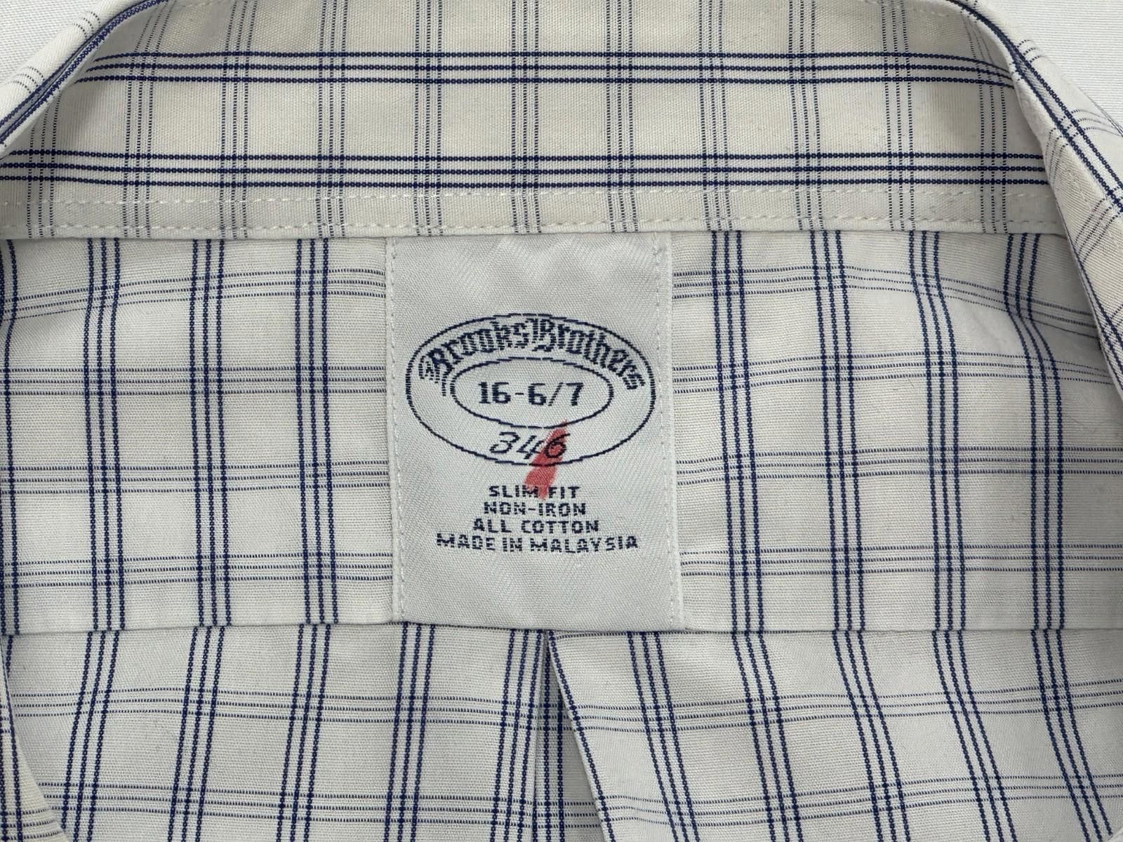 Brooks Brothers Brooks Brothers Slim No-Iron Cotton Button Up Blue Men XL 16 Size 44R - 3 Thumbnail