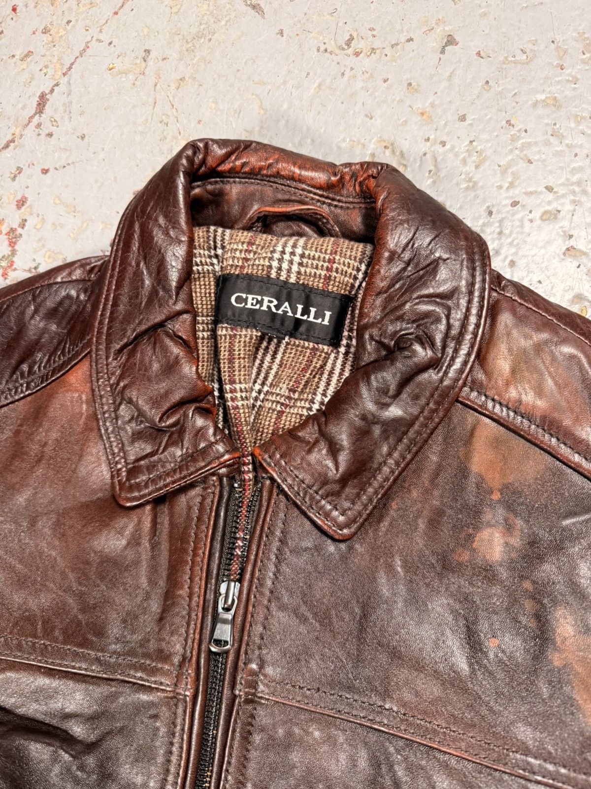 Other Vintage Ceralli Mocha Brown Leather Jacket Size US M / EU 48-50 / 2 - 7 Thumbnail