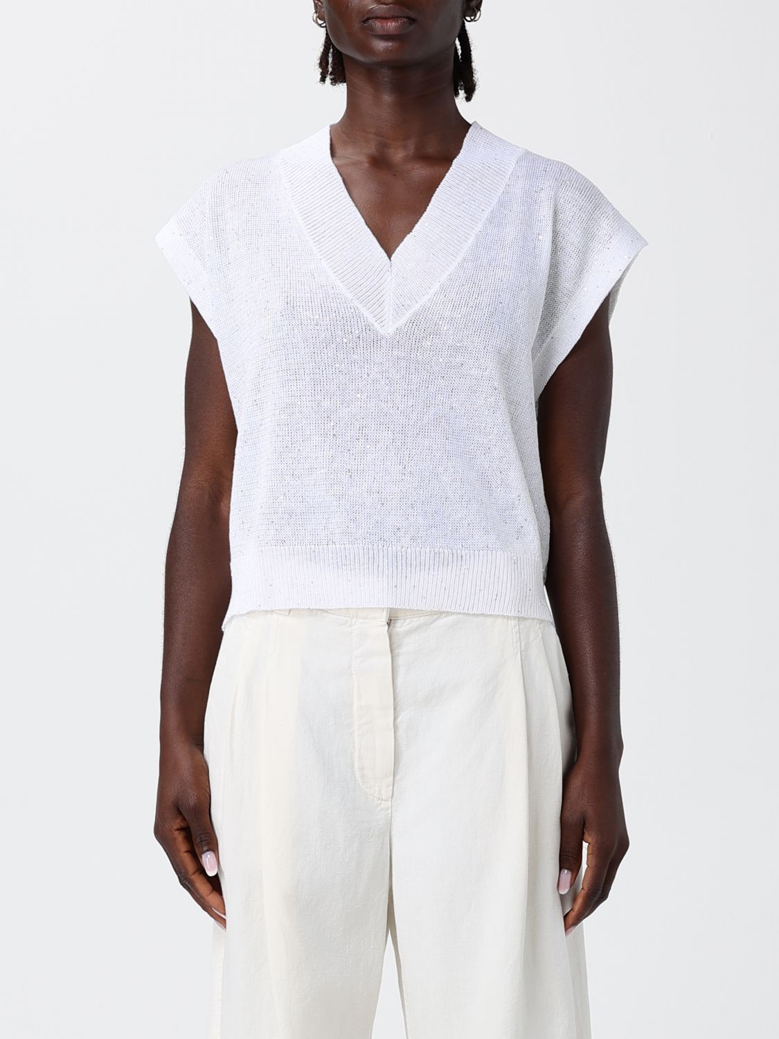 Brunello Cucinelli Brunello Cucinelli Sweater Woman White Size M / US 6-8 / IT 42-44 - 1 Thumbnail