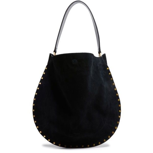 Isabel Marant Isabel Marant Oskan Hobo Soft Gold Stud Black Suede Shoulder Size ONE SIZE - 3 Thumbnail